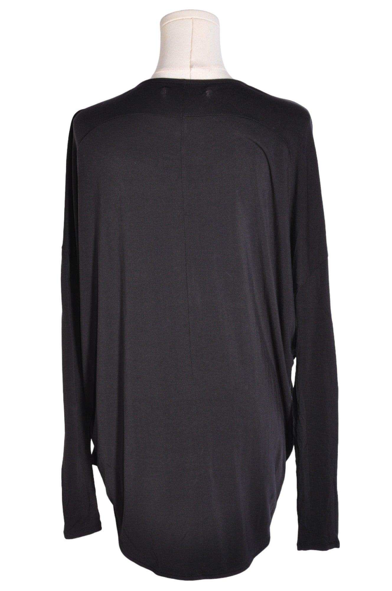 Stylish MONK & LOU Women's Regular Fit Black Long-Sleeve V-Neck T-Shirt - Size L