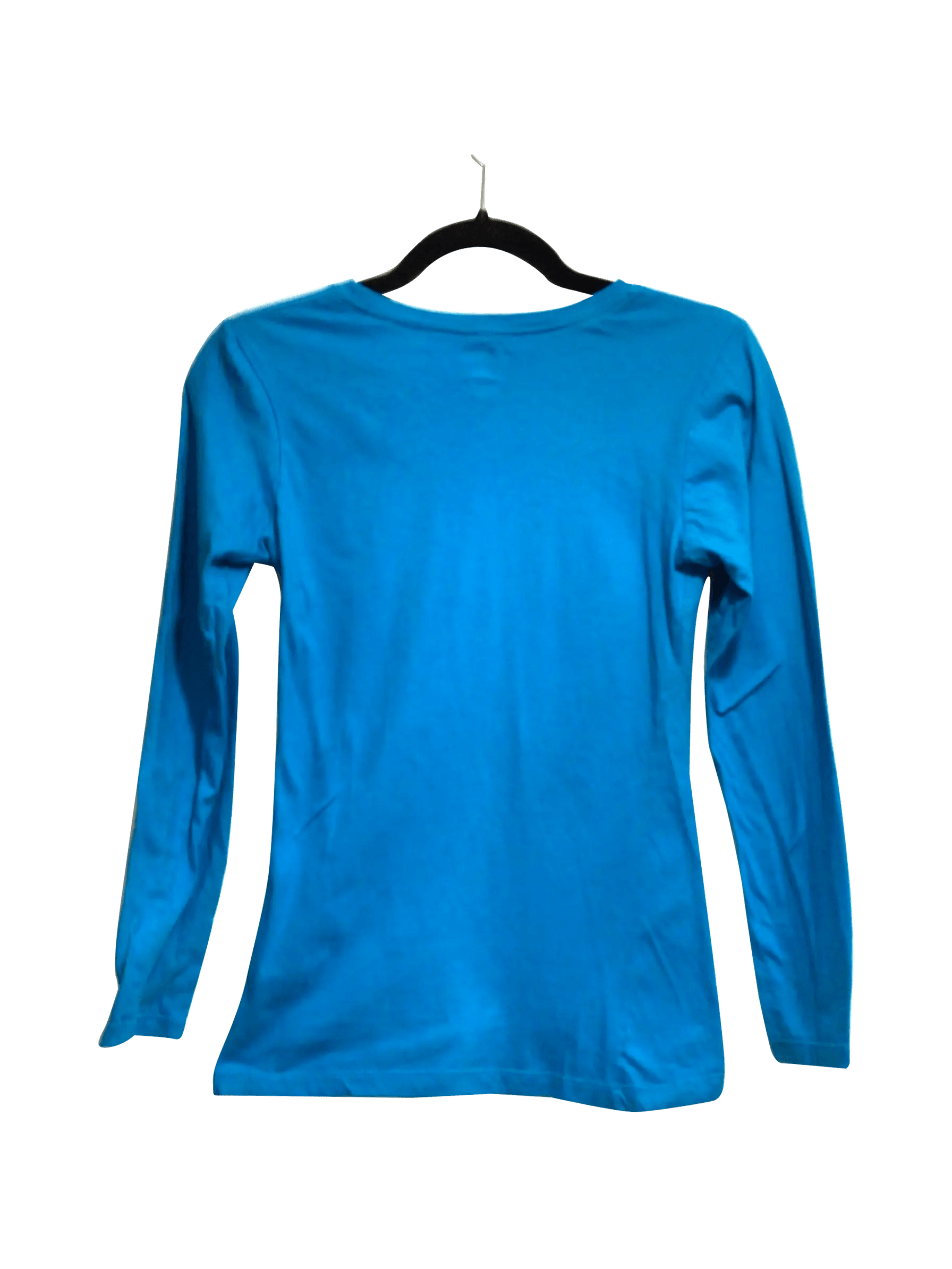 CAMPUS HOODS ATHLETICS Stylish Regular Fit Blue Long - Sleeve Crew Neck T - shirt - Size S