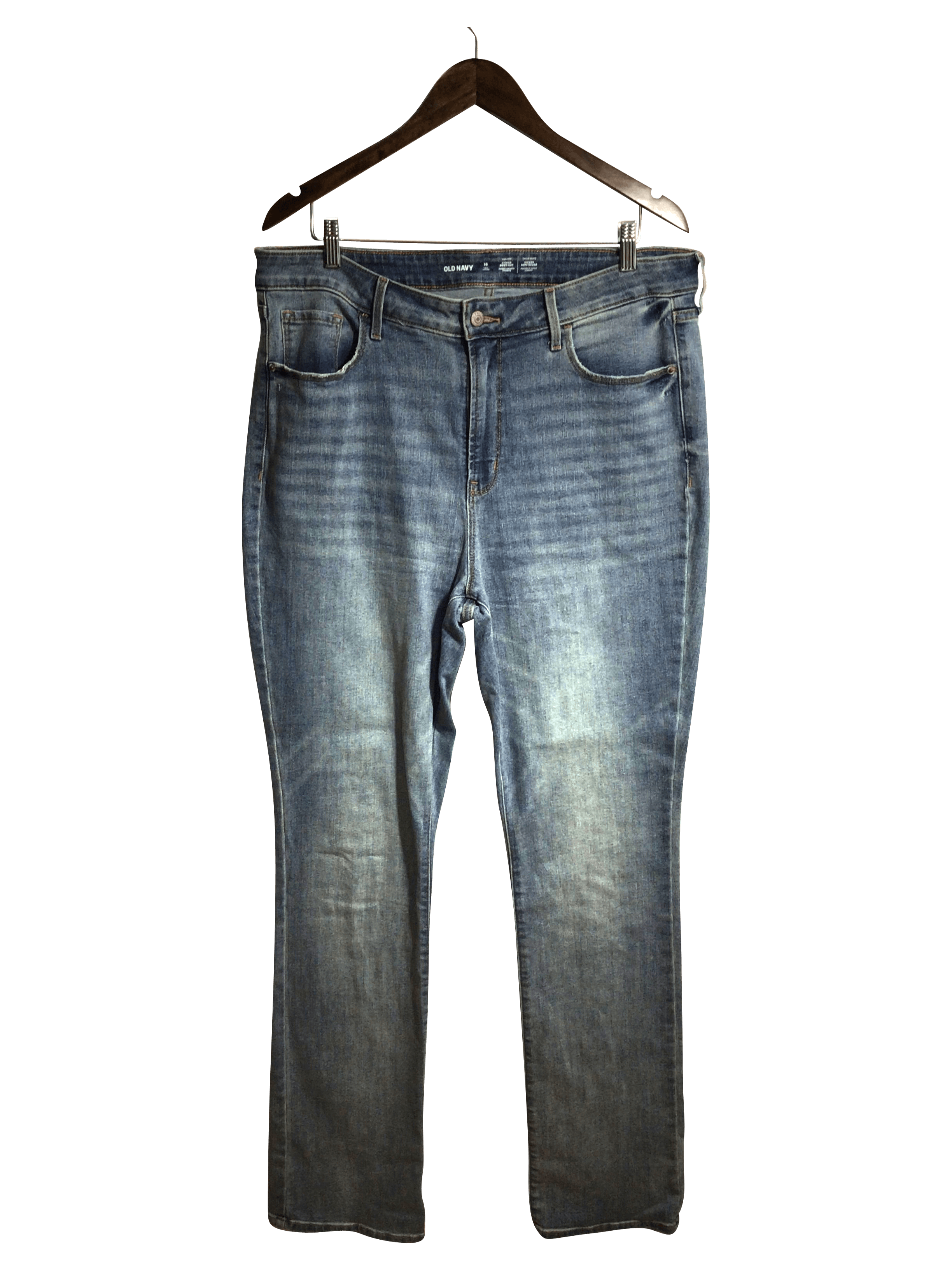 OLD NAVY Stylish Women's Blue Regular Fit Straight-Legged Jeans - Size 16