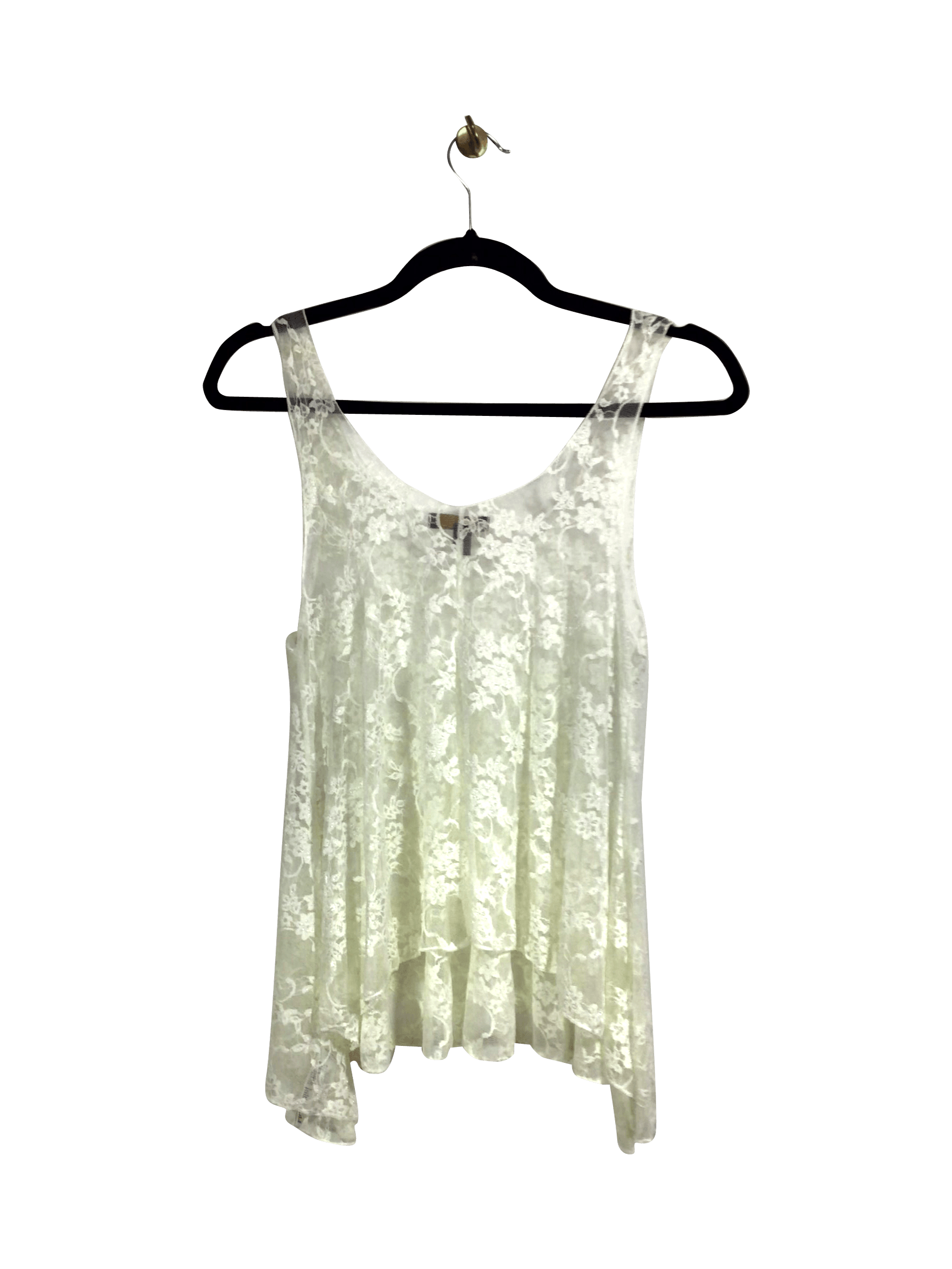 FOREVER 21 White Regular Fit S-Size Second Hand Tank Top