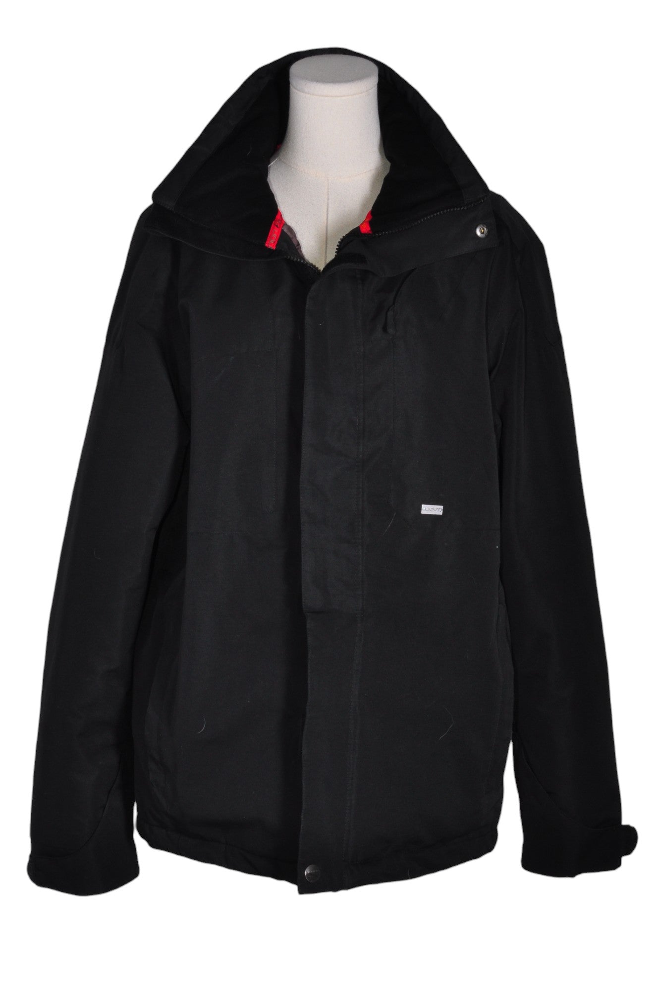 Stylish LIQUID Second - Hand Women's Regular - Fit Black Coat in Size S