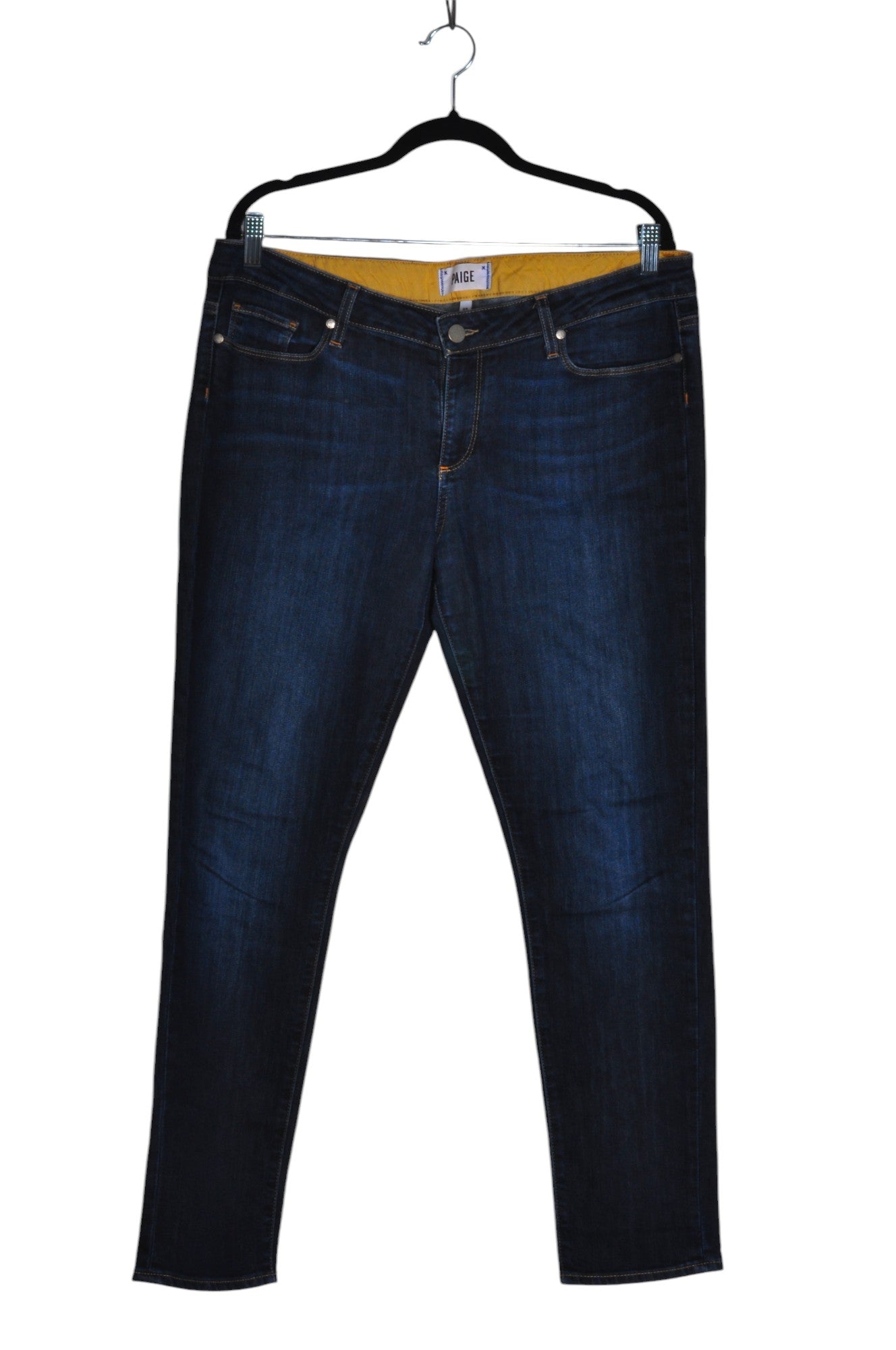 PAIGE Stylish Blue Regular Fit Women's Straight-Legged Second-Hand Jeans - Size 33