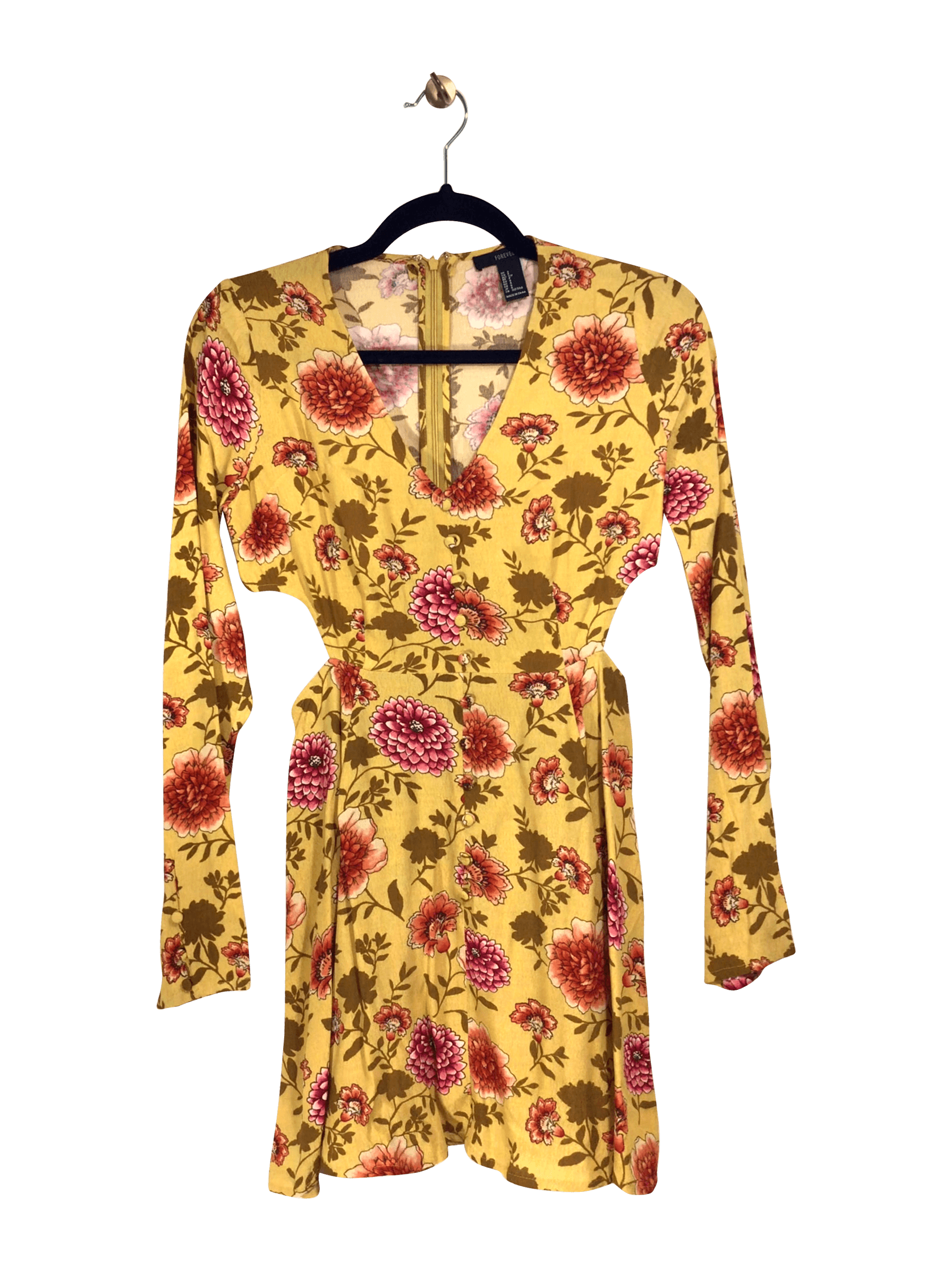 FOREVER 21 Stylish Yellow Regular Fit Wrap Dress - Size S