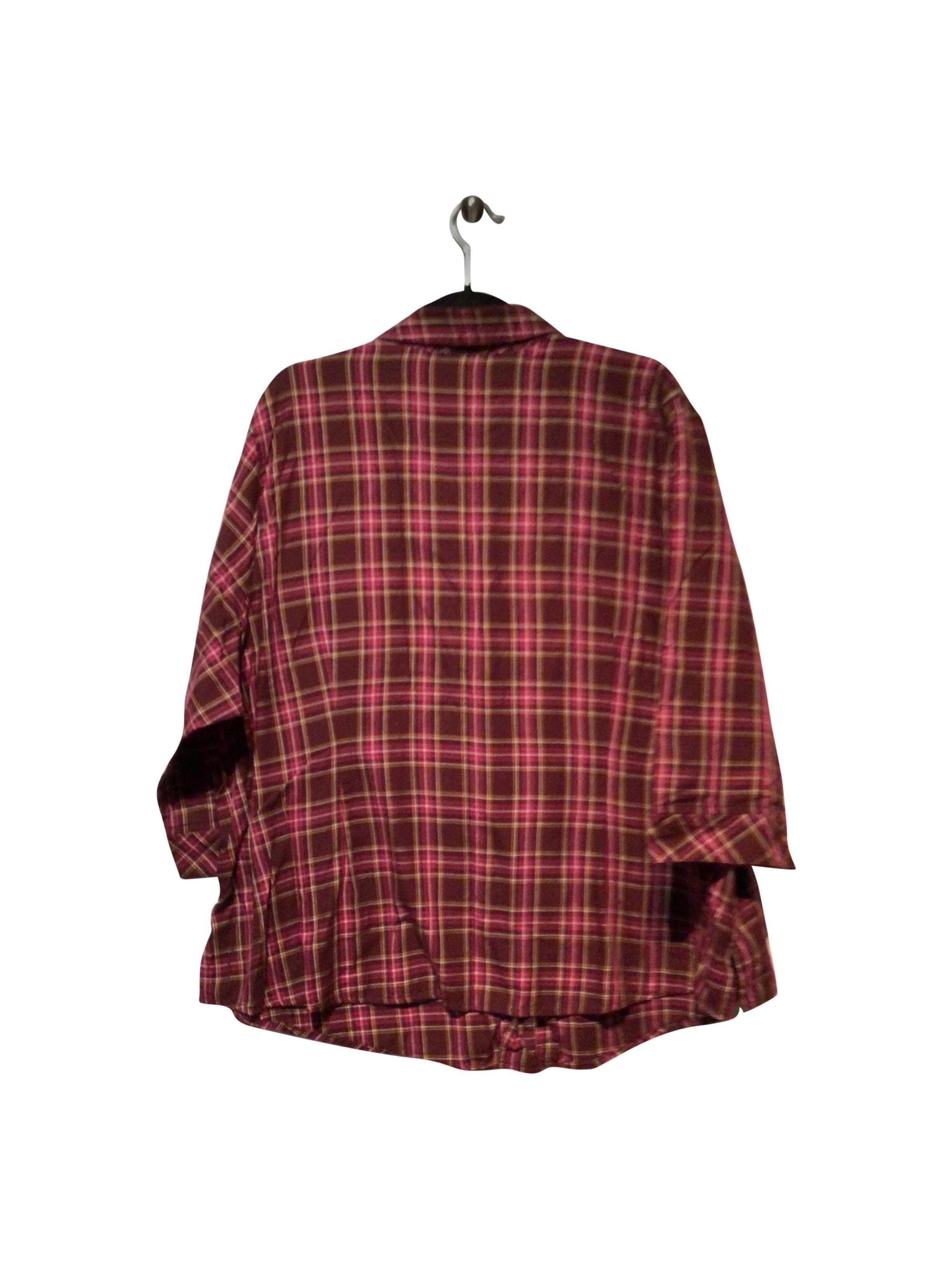 CARROLL REED Stylish Regular Fit Red Button-down Top - Size 24W