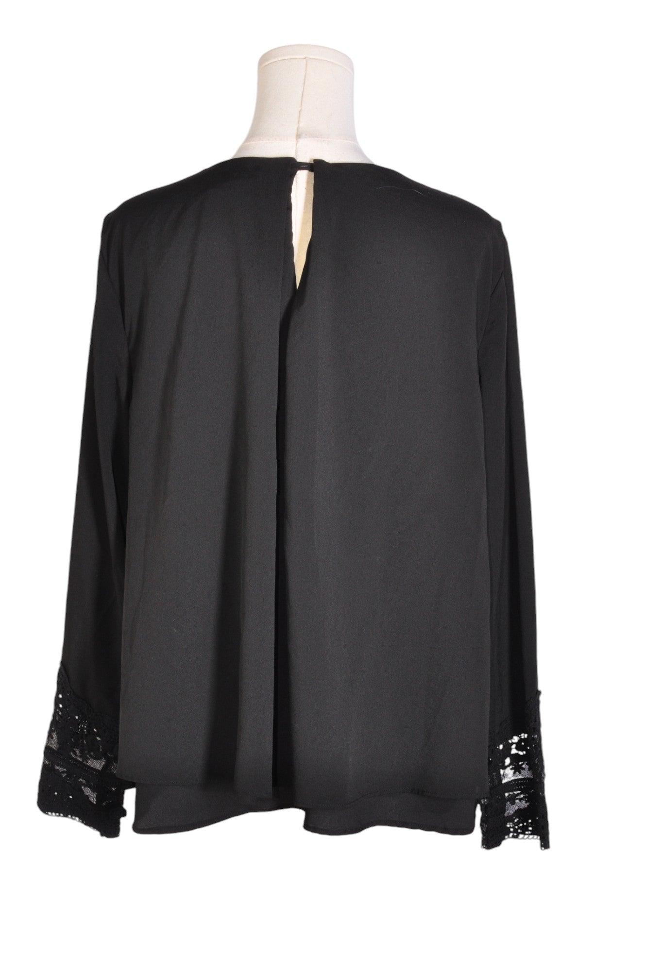 CATHERINE MALANDRINO Stylish Women's Black Regular Fit Blouse - Size L