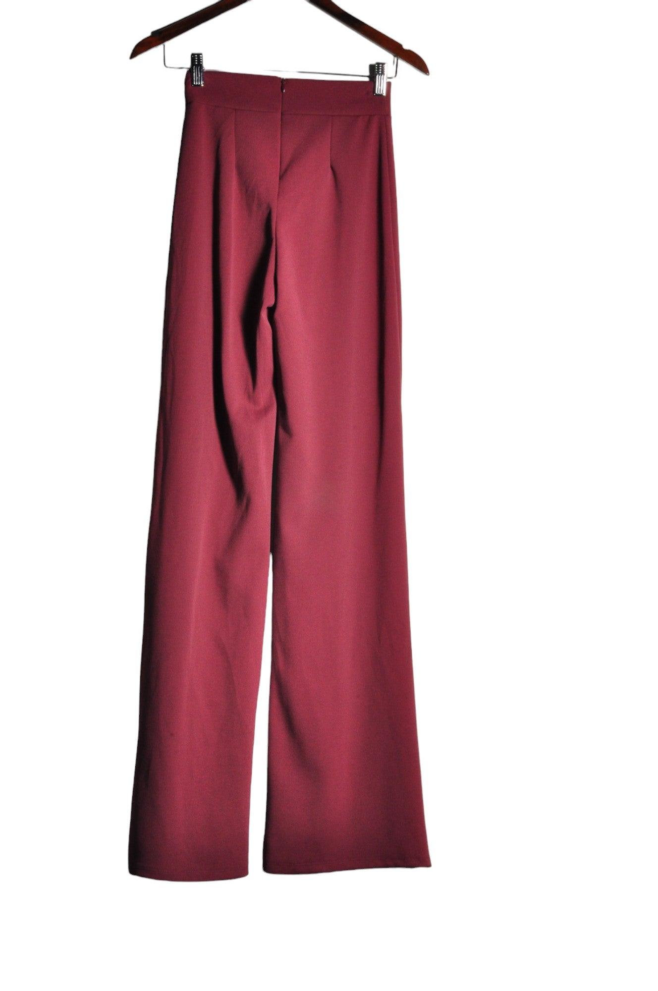 FASHION NOVA Stylish Women's Red Regular Fit Work Pants - Size S