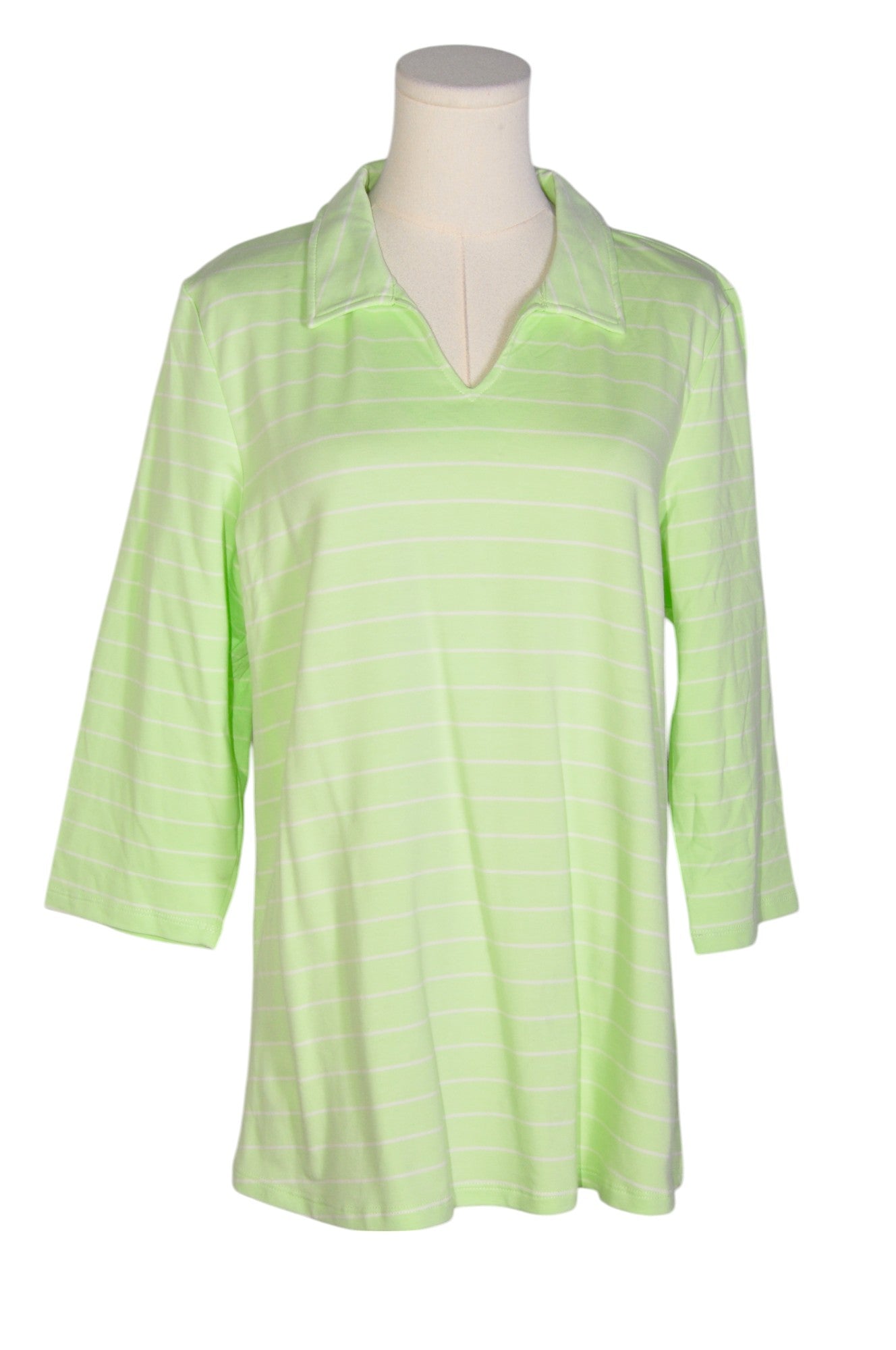 Stylish FDJ Green Regular Fit Men's Long Sleeve V-Neck T-Shirt - Size L