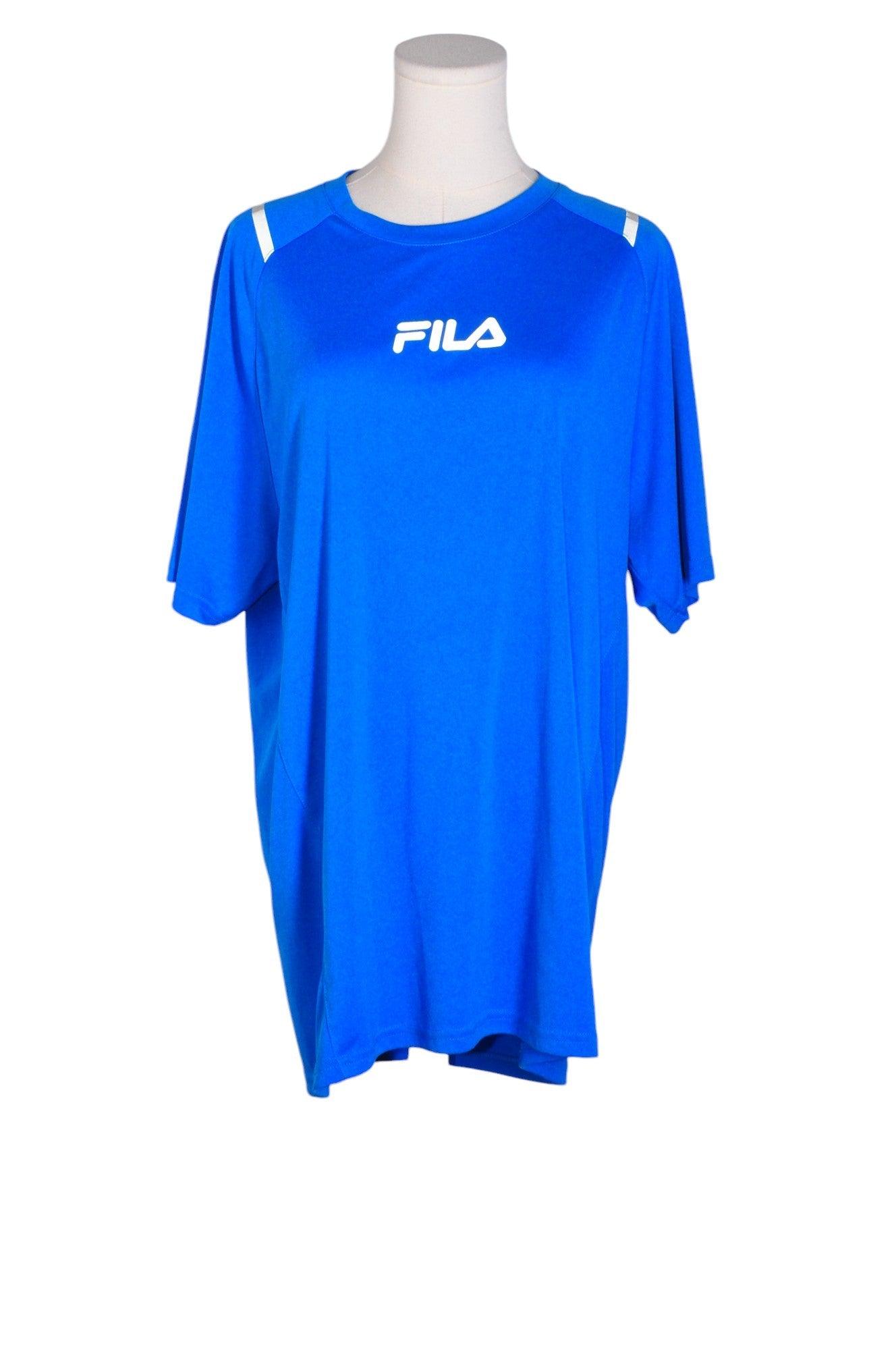 FILA Men's Blue Regular Fit Long Sleeve Crew Neck T-Shirt - Size L