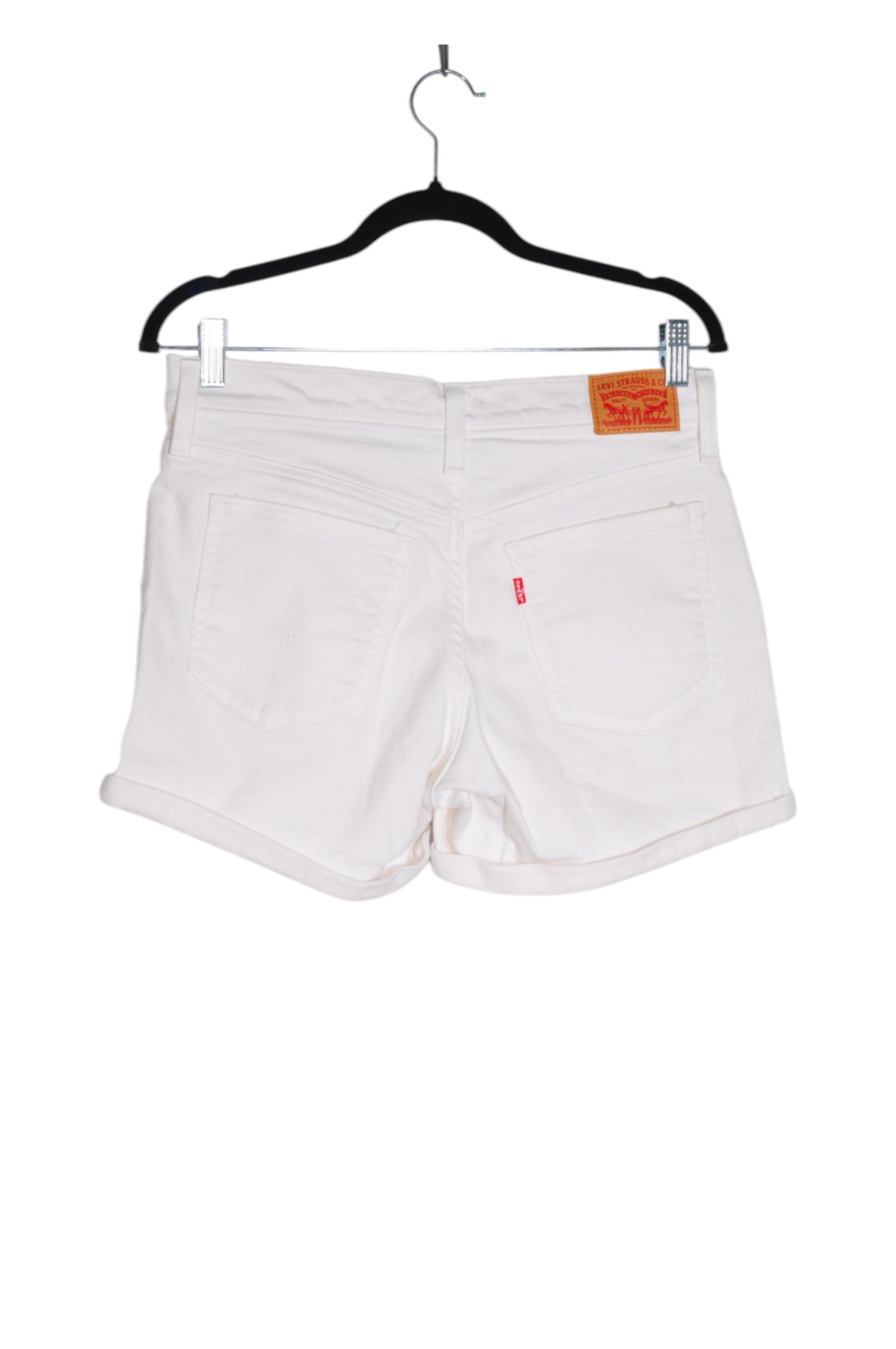 LEVI'S Second - Hand White Regular Fit Women's Denim Shorts Size 29