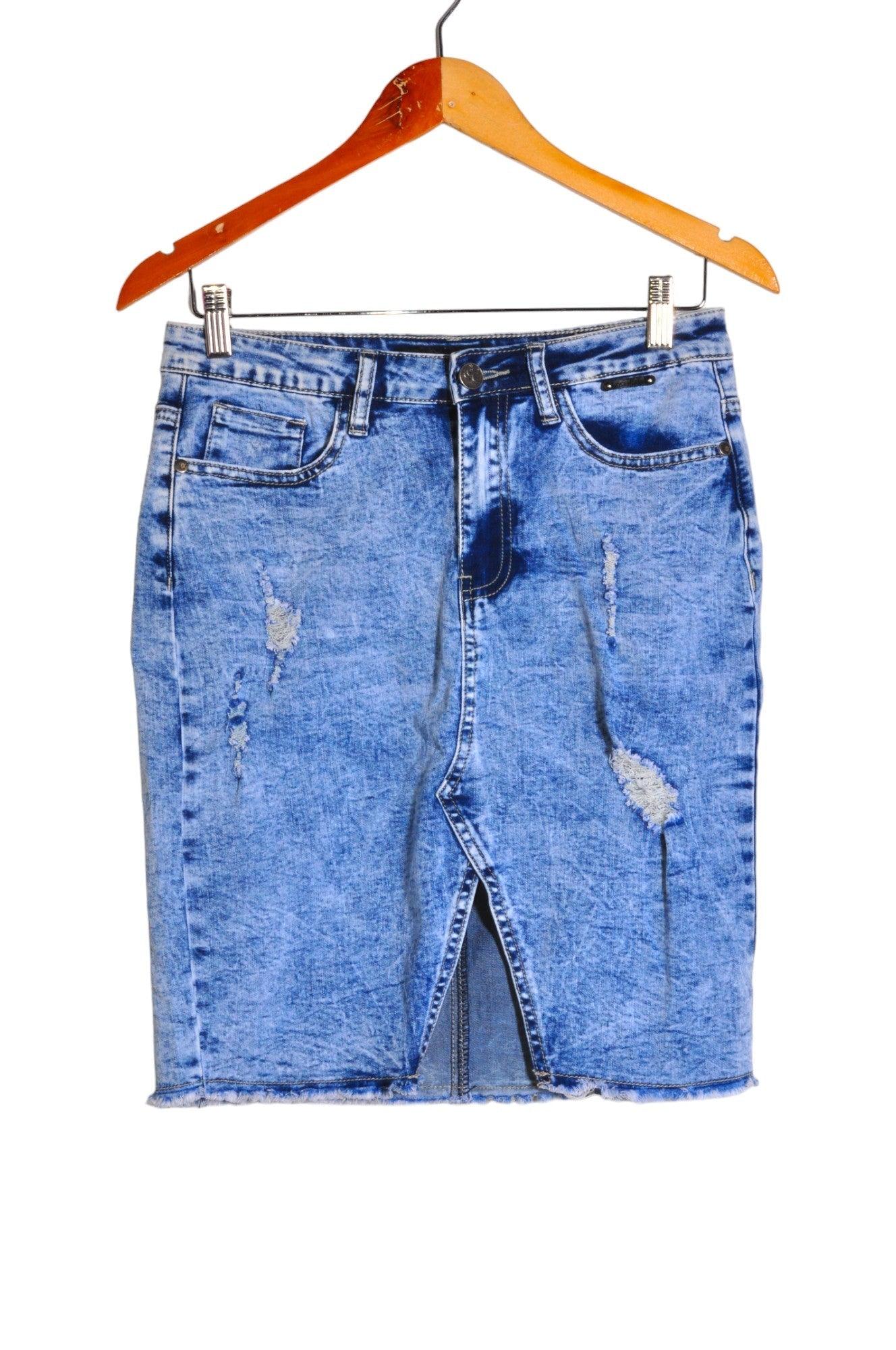 OXYGEN Blue Regular Fit Women's Second - Hand Denim Skirts in XS Size