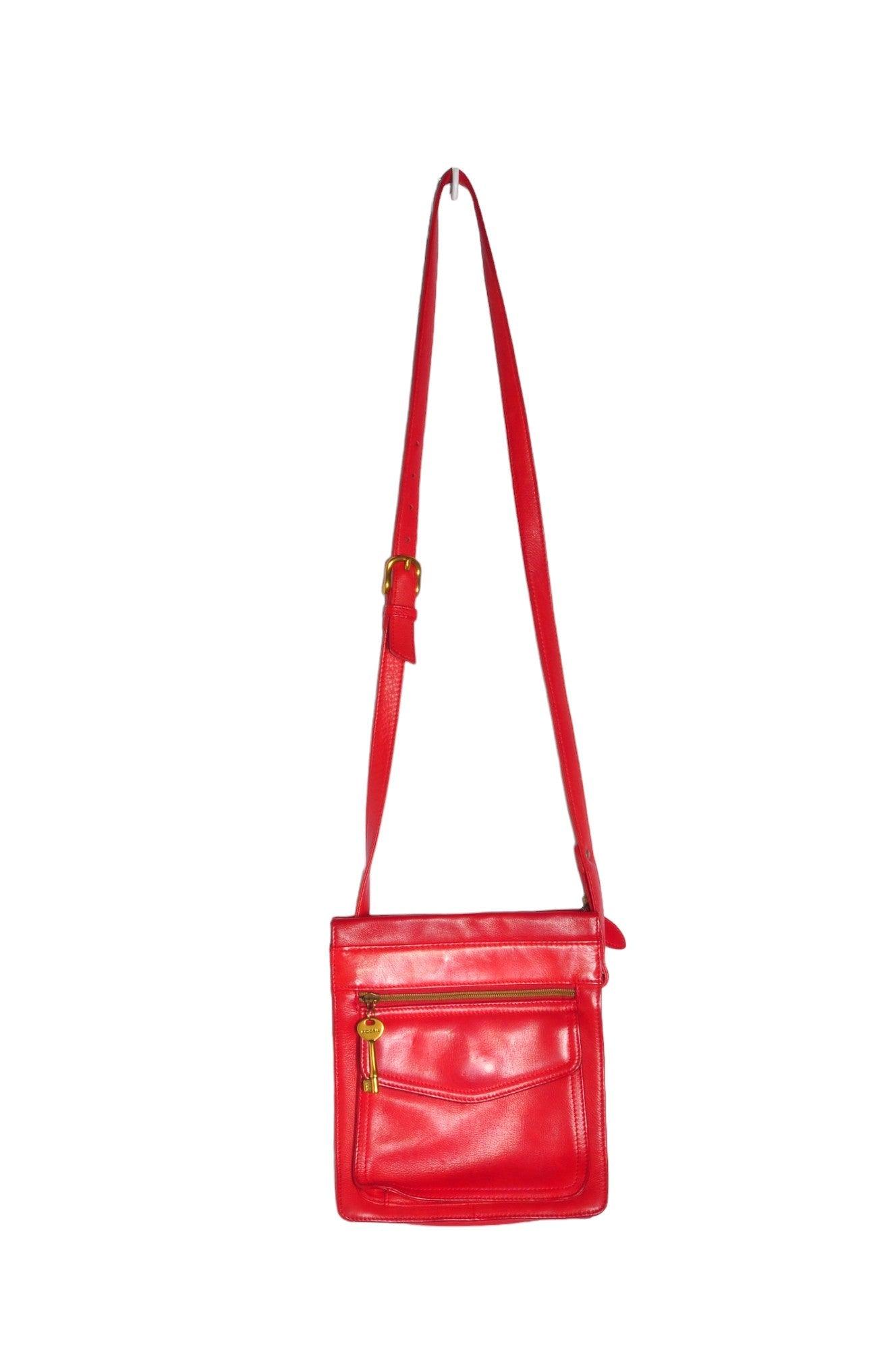 FOSSIL Stylish Regular Fit Red Women's Handbags - Size S