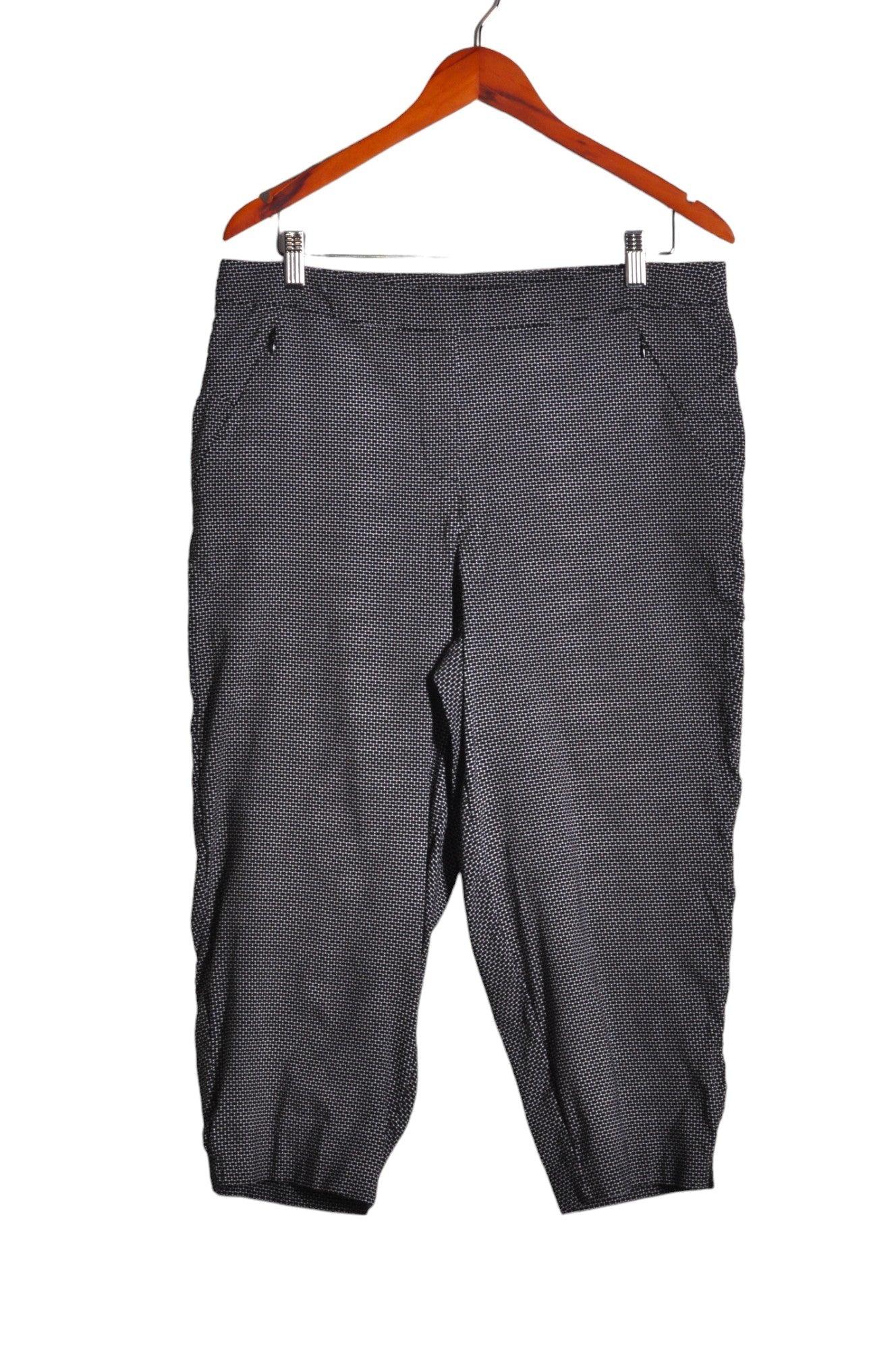 Stylish MICHEL STUDIO Women's Gray Regular Fit Capri Pants - Size 16