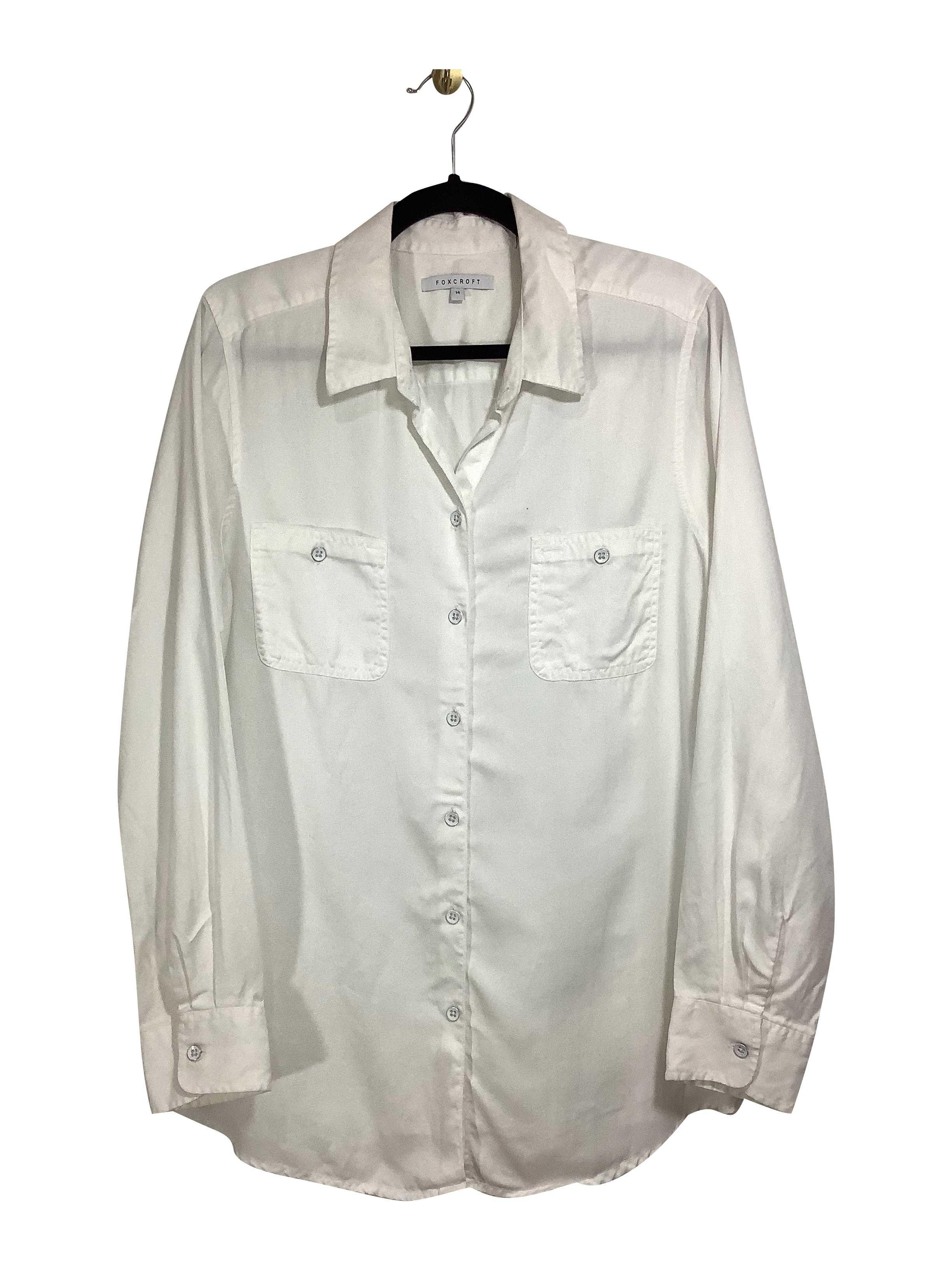 FOXCROFT Regular fit Button-down Top in White - 14