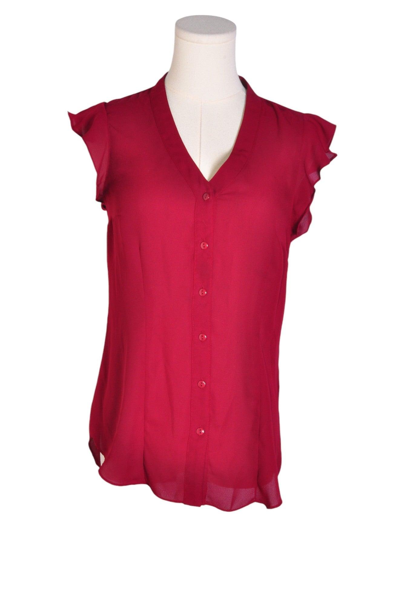 MODCLOTH Stylish Women's Red Regular-Fit Button Down Tops - Size S