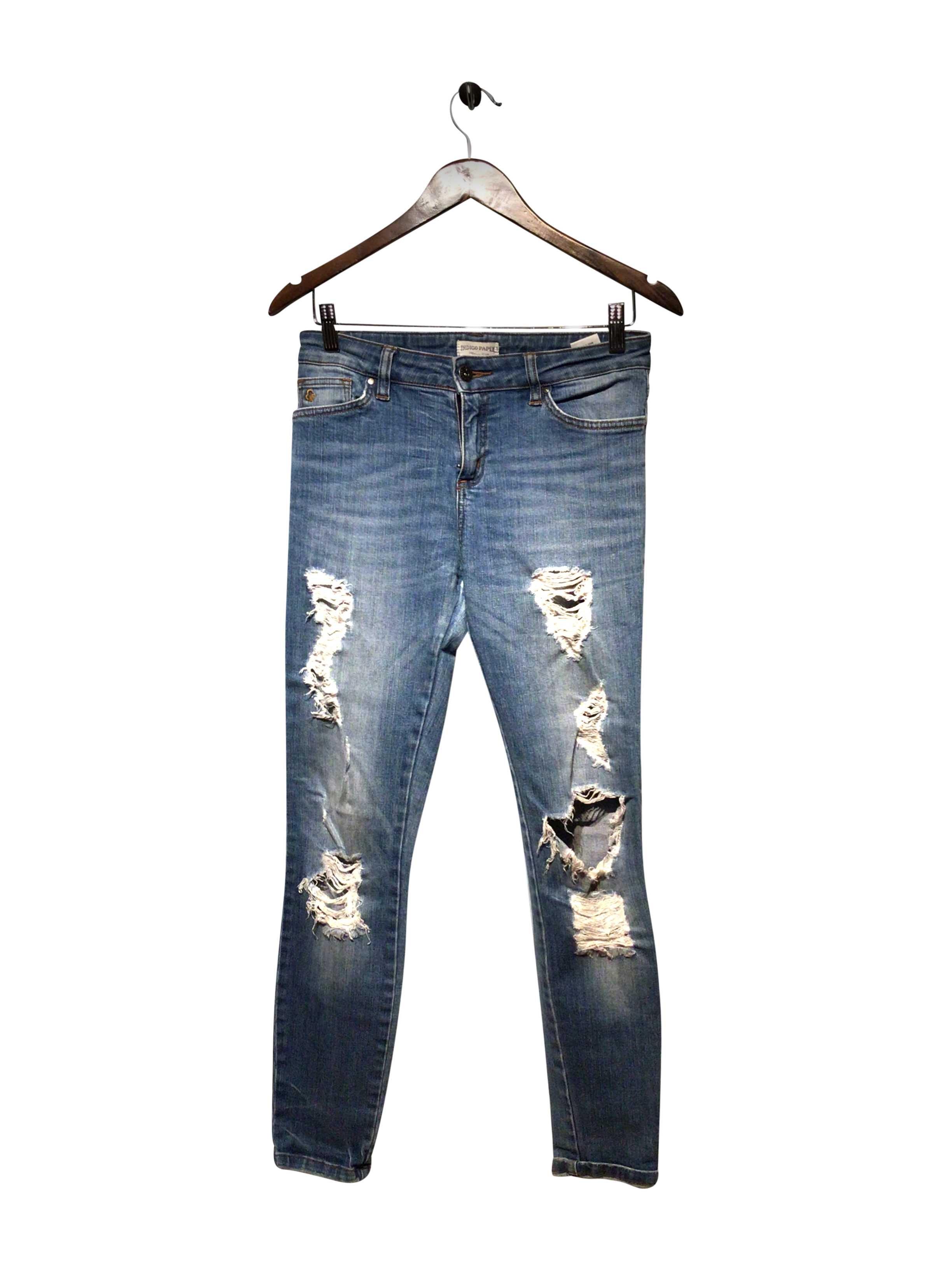 INDIGO PAPER Stylish Regular Fit Blue Straight - Legged Second - Hand Jean Size 27