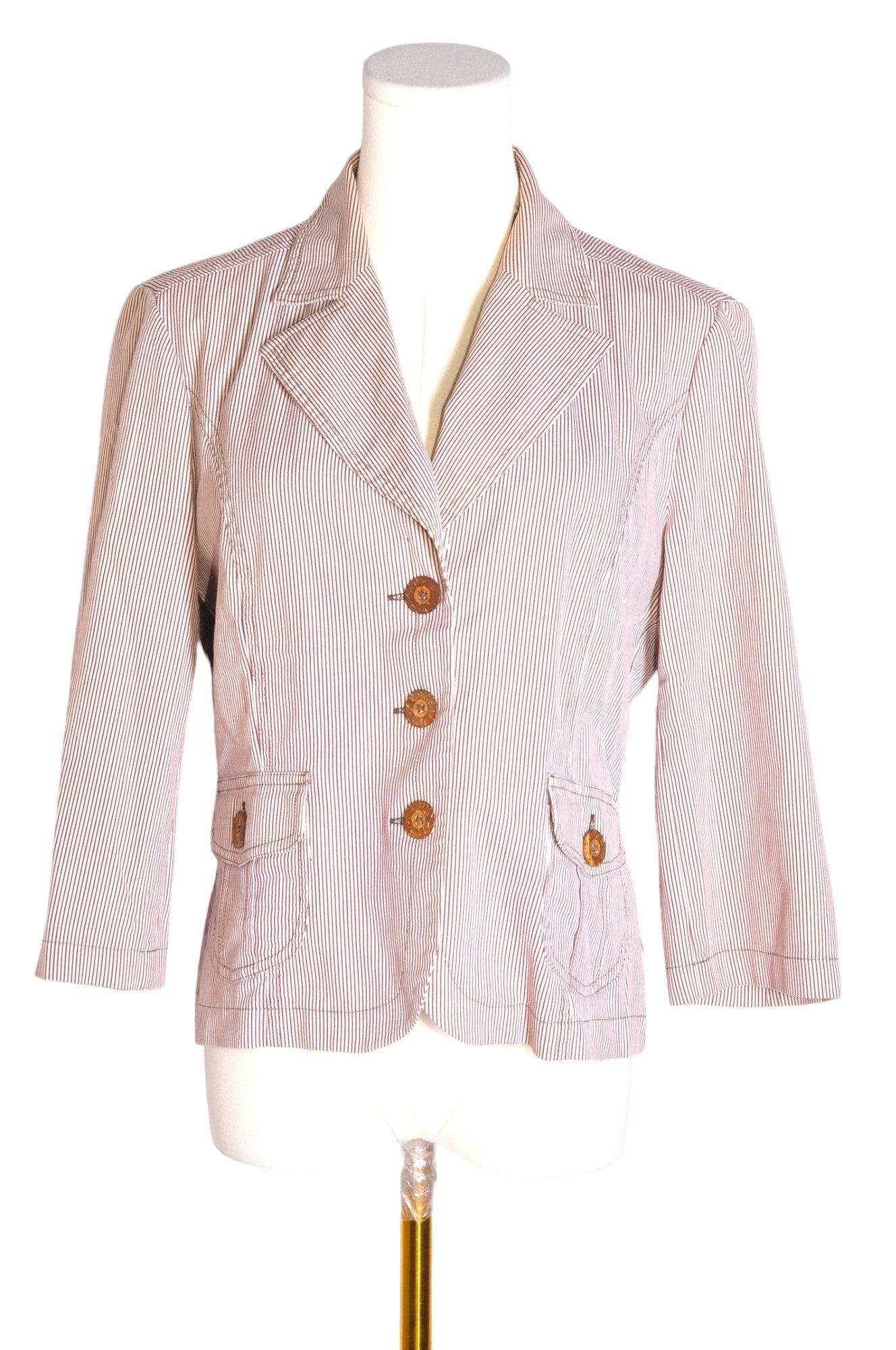 CHAPTER ONE Regular Fit Beige Blazer - Size 8