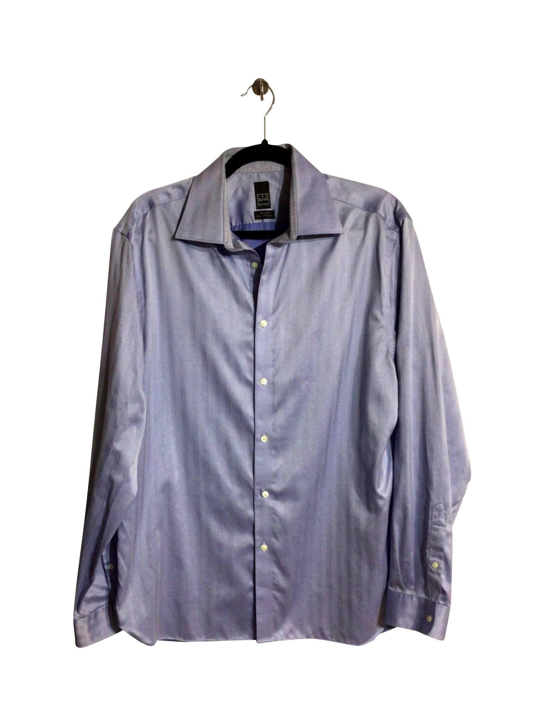IKE BEHAR Stylish Regular Fit Blue Button - down Top - Size L