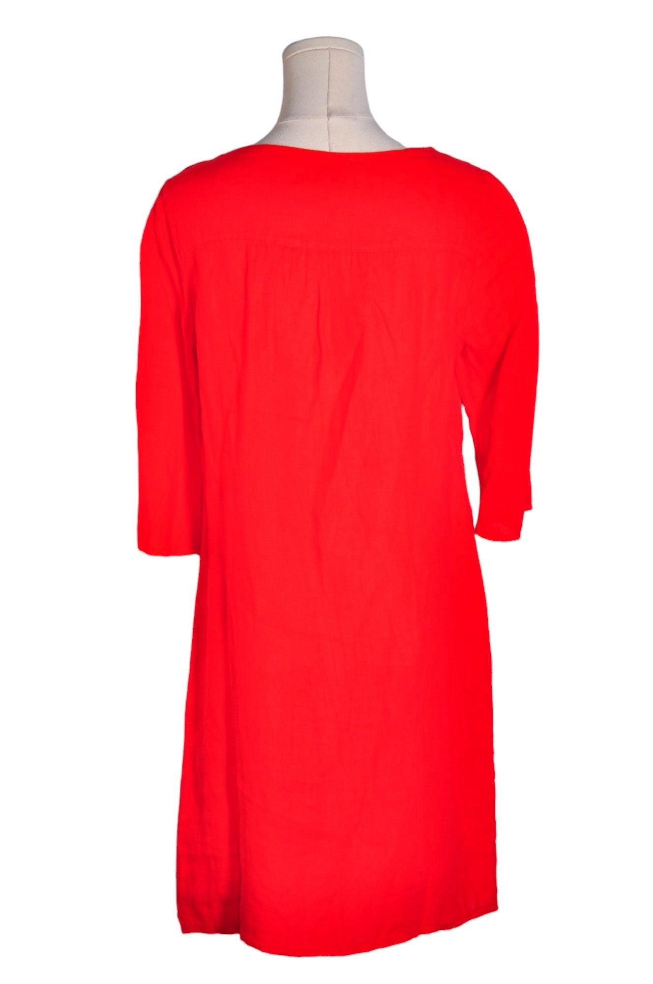 LINA TOMEI Stylish Women's Red Regular Fit Drop Waist Dress - Size M