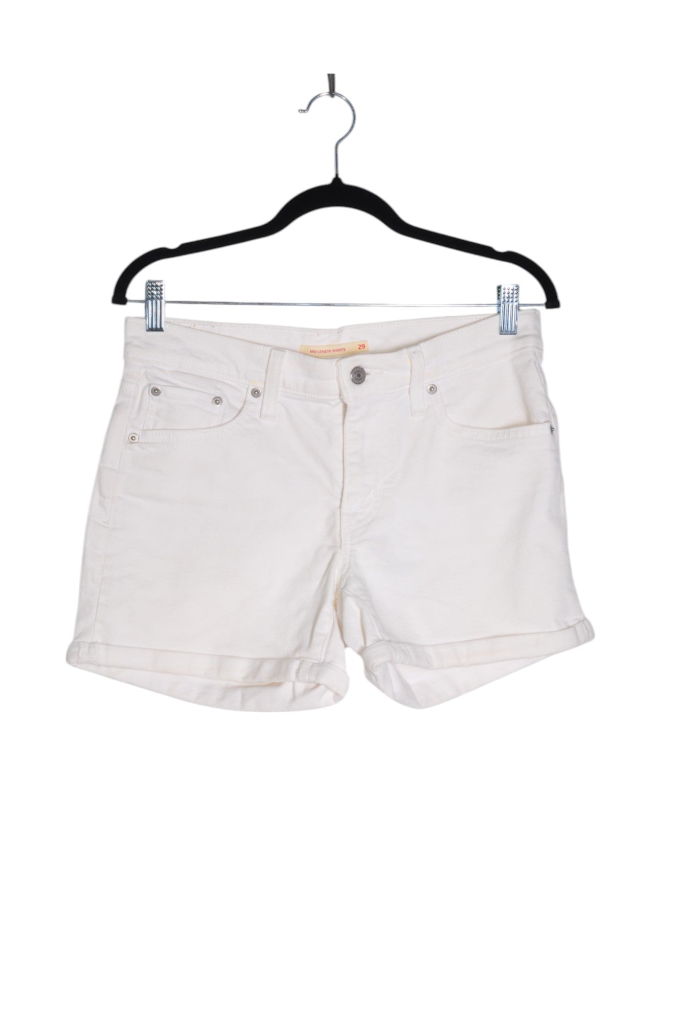 LEVI'S Second - Hand White Regular Fit Women's Denim Shorts Size 29