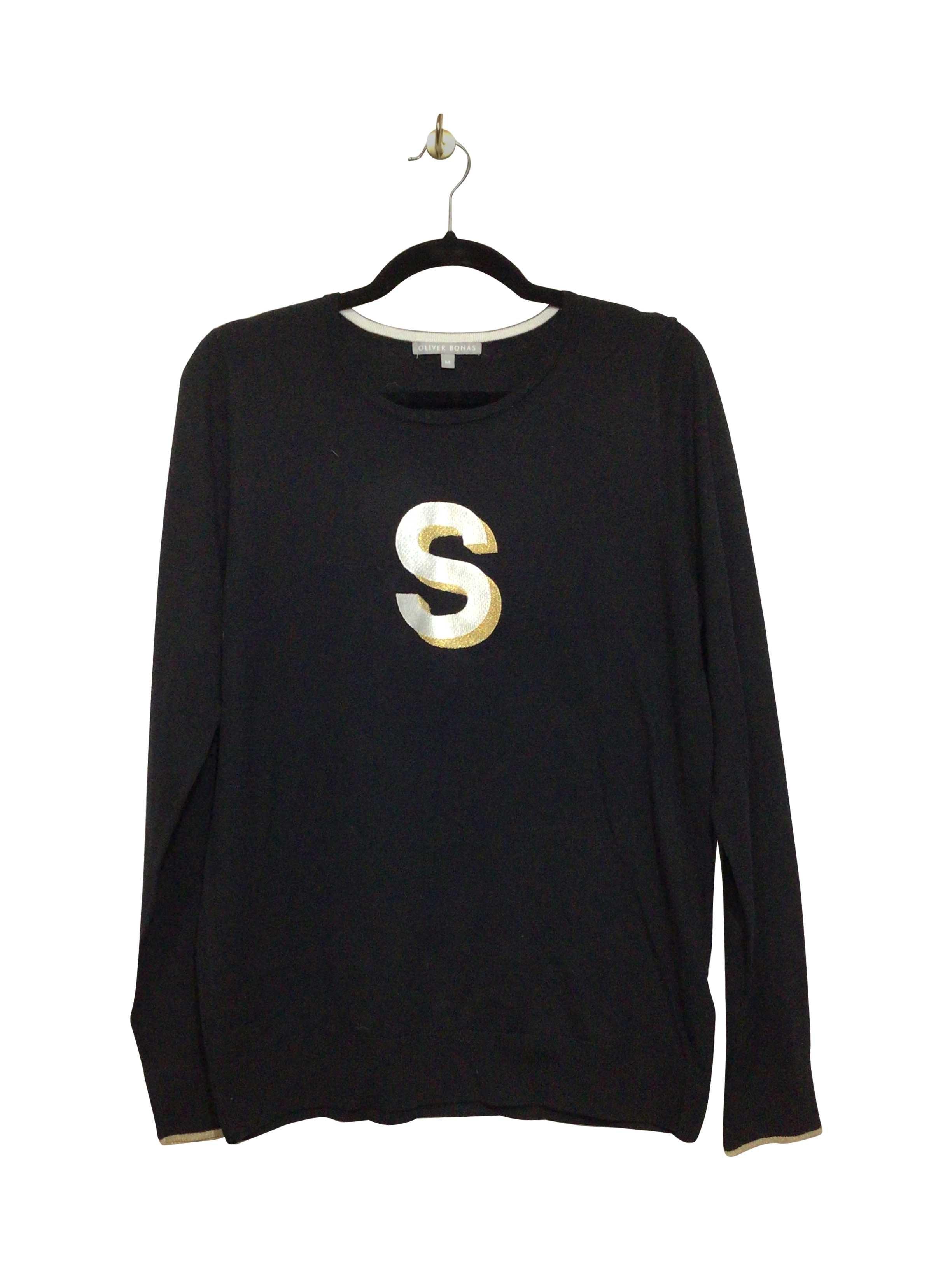 OLIVIER BONAS Stylish Regular Fit Black T-shirt - Size M