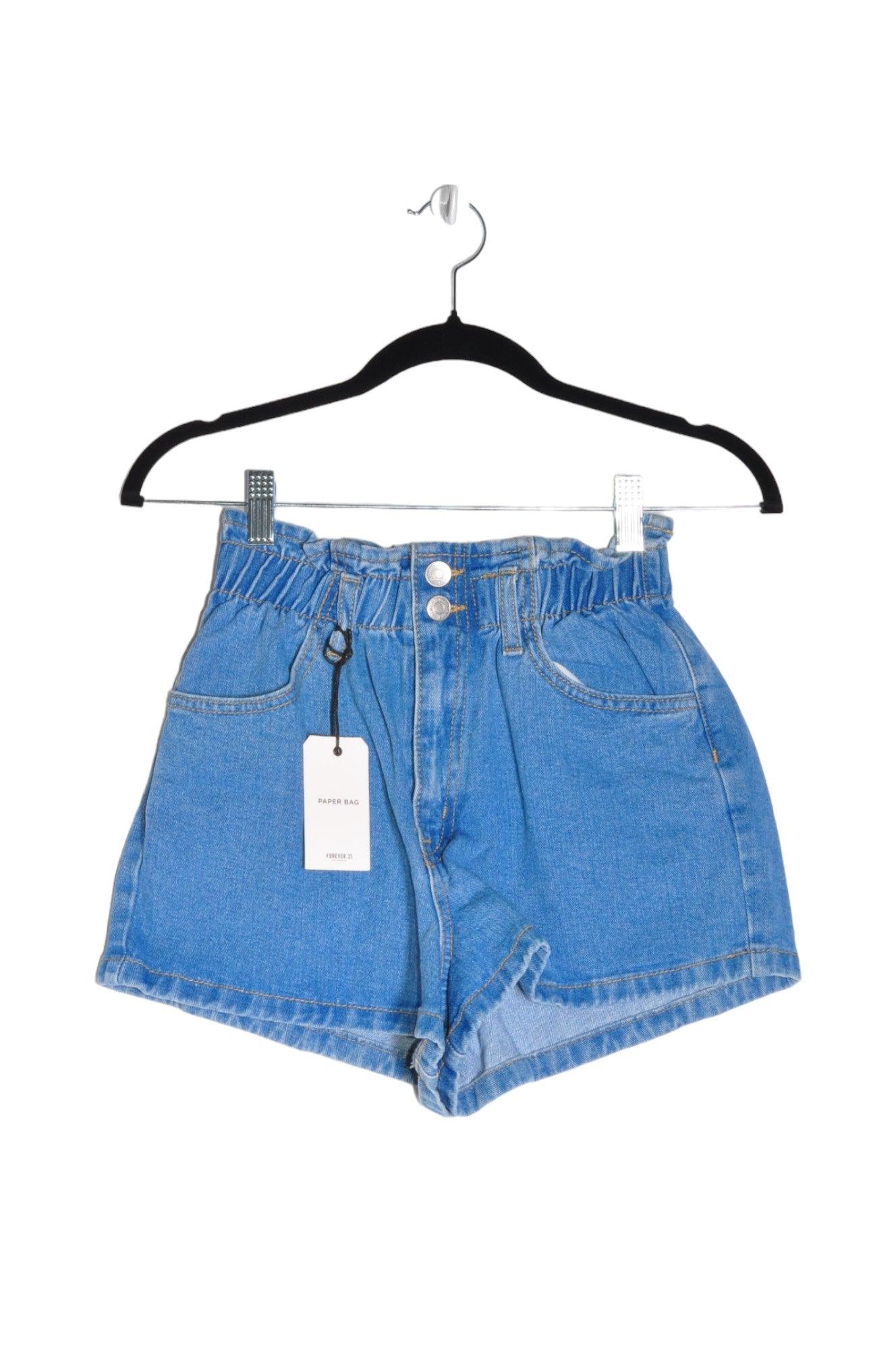 FOREVER 21 Stylish Women's Blue Regular Fit Denim Shorts - Size 24