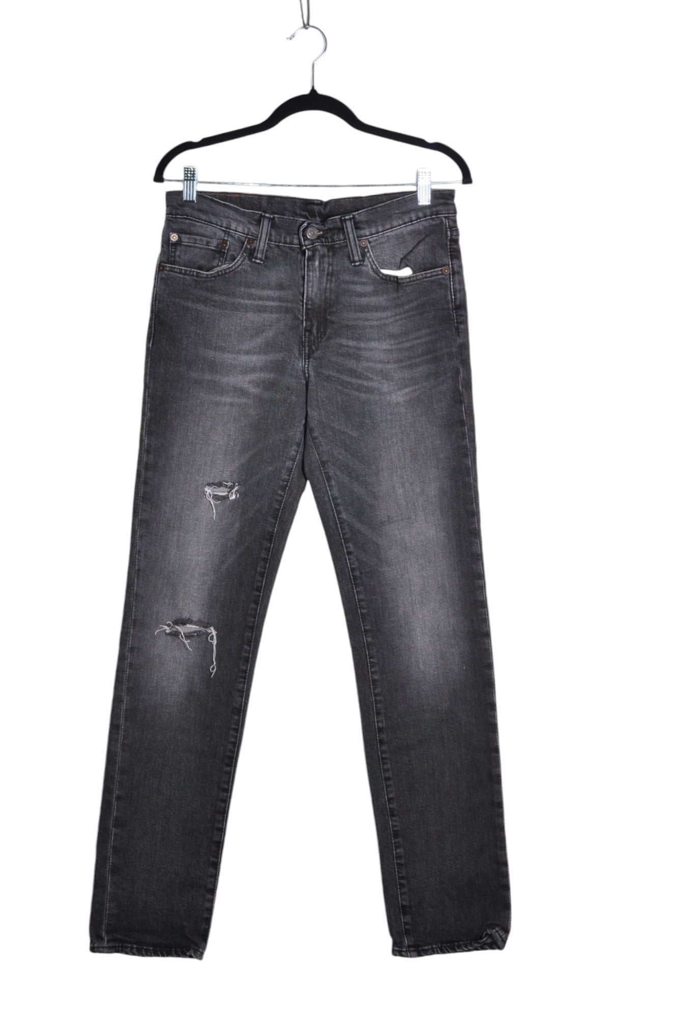 LEVI'S Stylish Second-Hand Women's Black Regular Fit Straight-Legged Jeans - Size 30x32