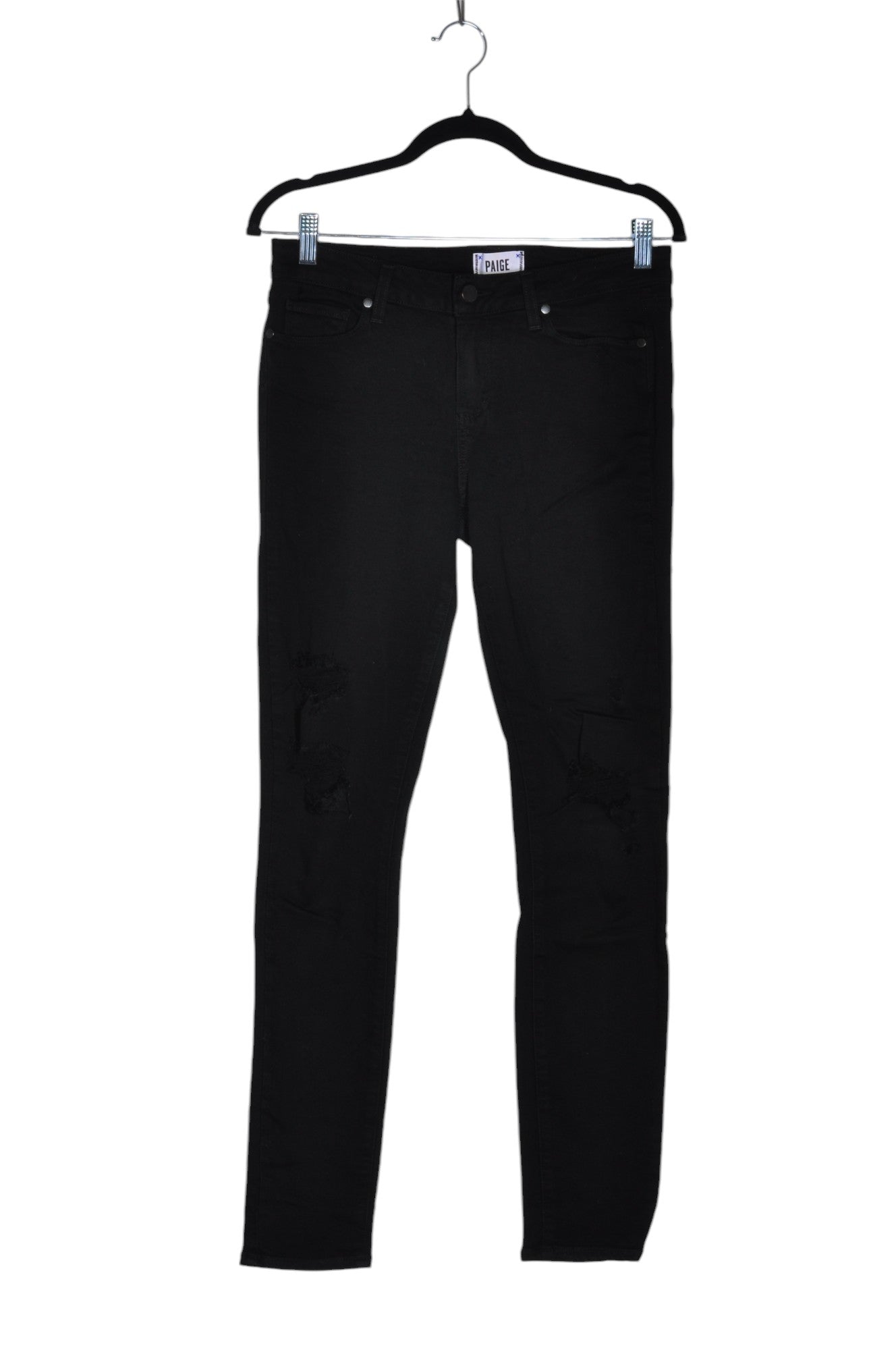 PAIGE Second-Hand Women's Black Regular-Fit Straight-Legged Jeans - Size 29