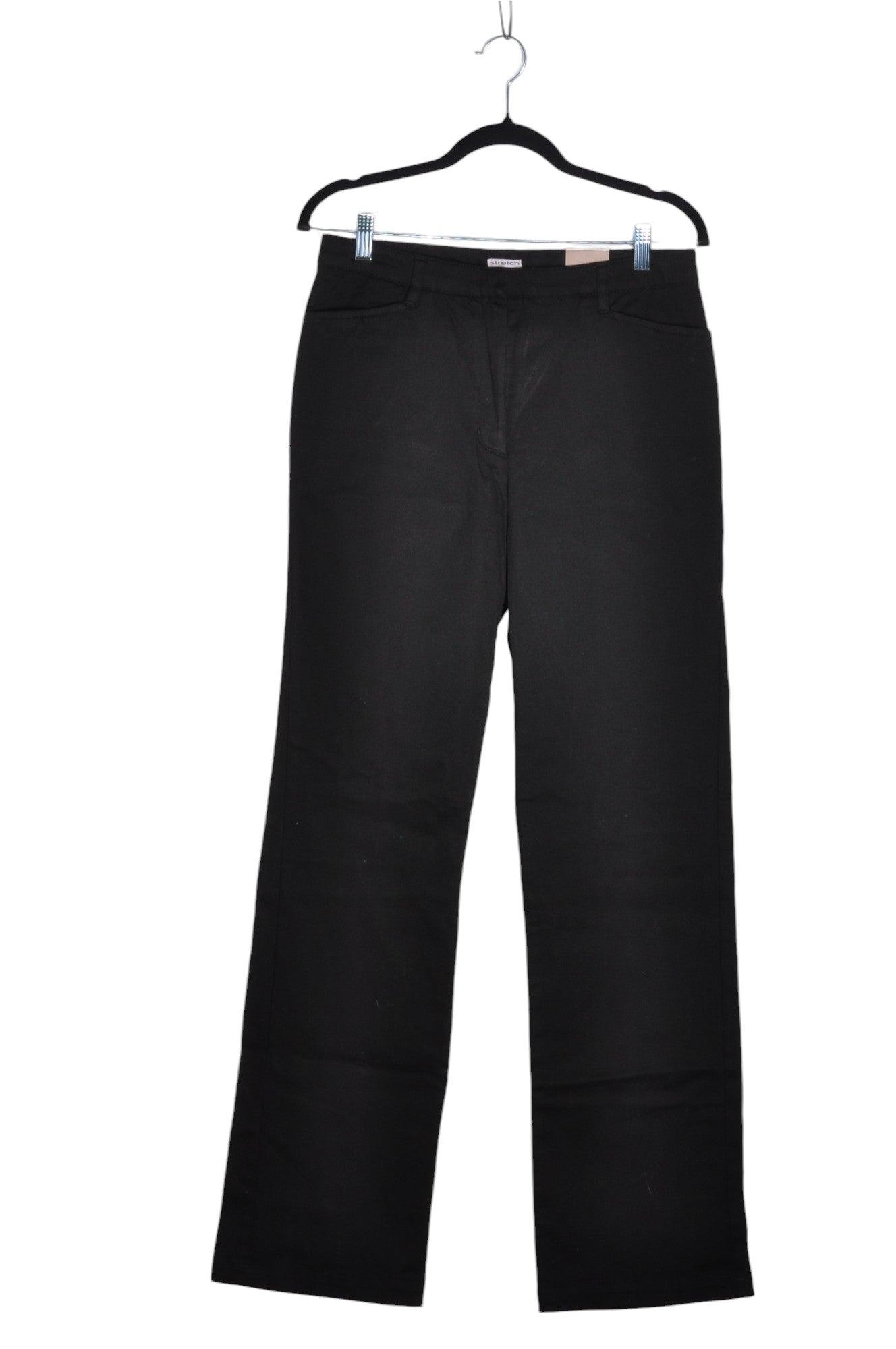 COTTON GINNY Stylish Women's Black Regular-Fit Straight-Legged Jeans - Size 9
