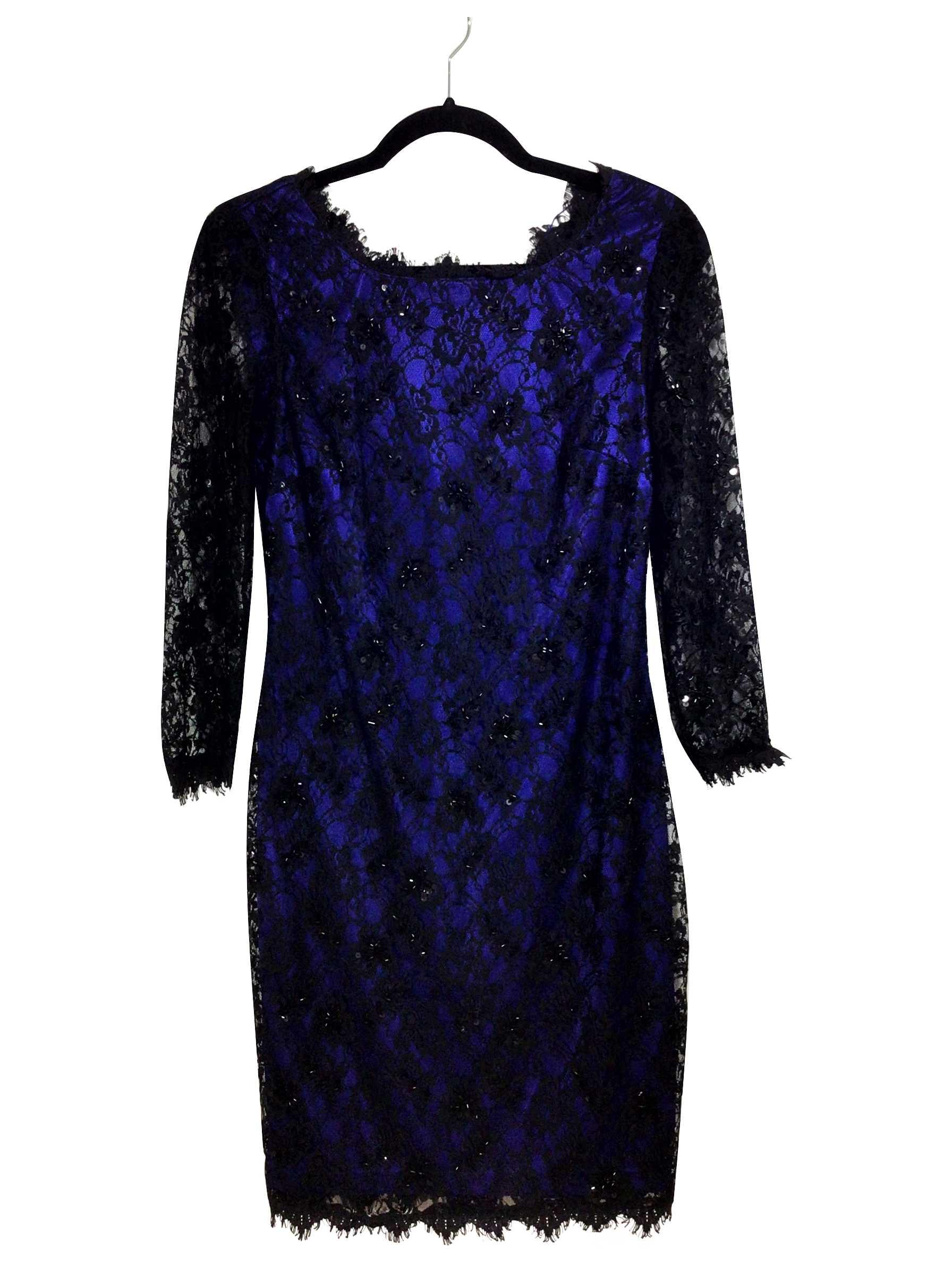 CHATEAU Blue Regular Fit Knee-Length Midi Dress - Size 4