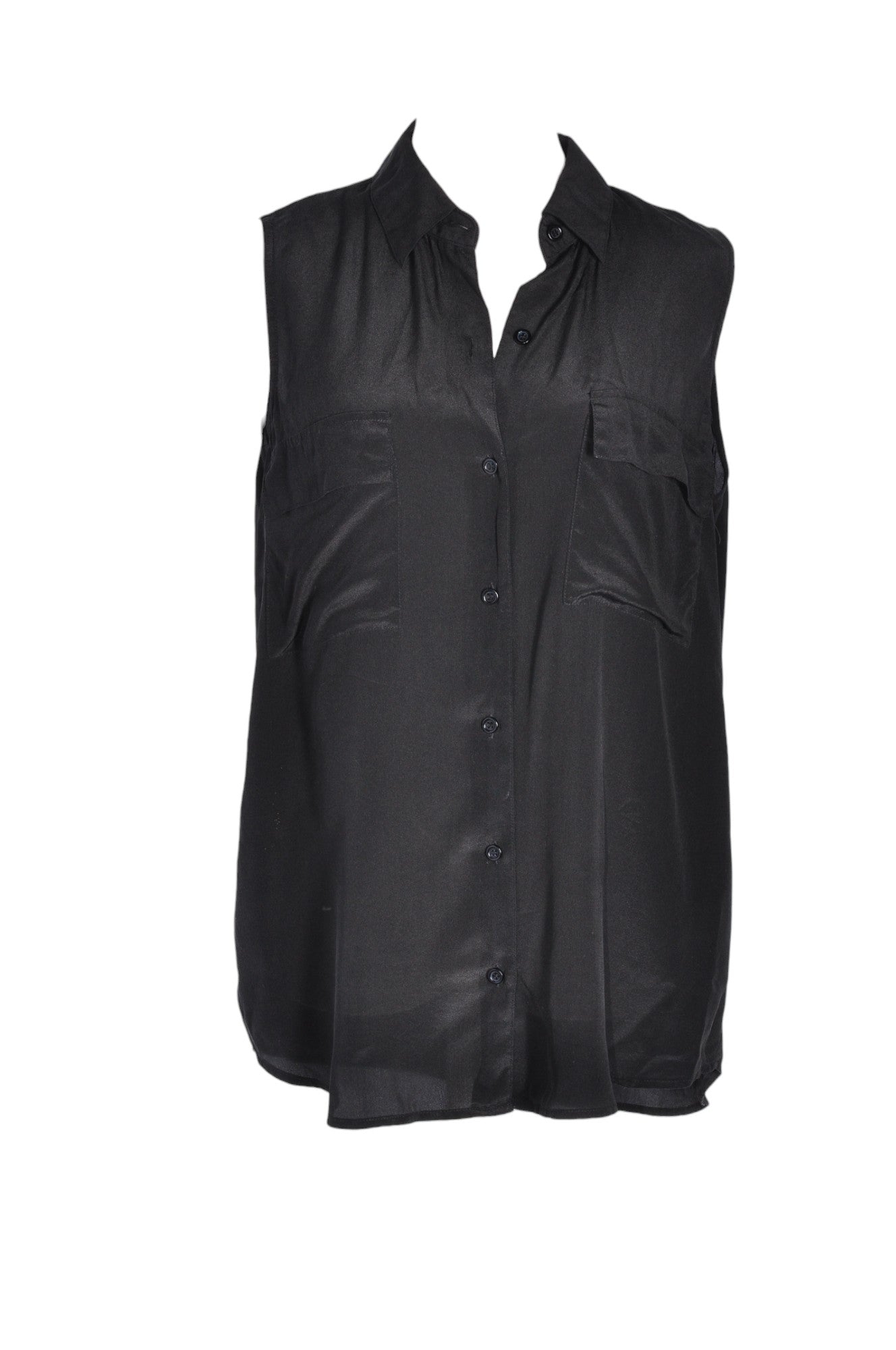 MODA INTERNATIONAL Stylish Second - Hand Women's Black Regular - Fit Silk Blouse - Size M