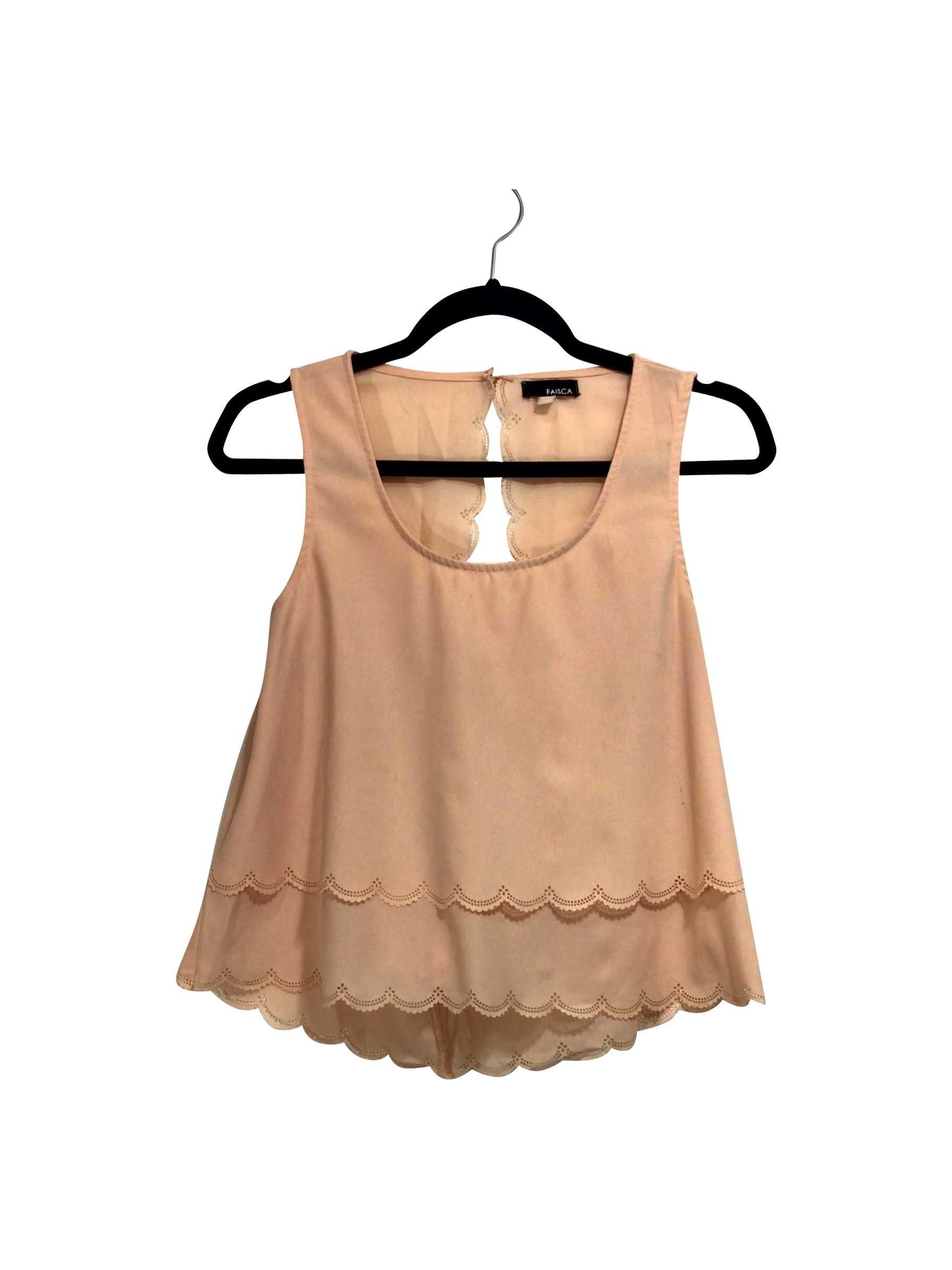 FAISCA Charming Pink Regular Fit Second - Hand Sleeveless Blouse in Size S