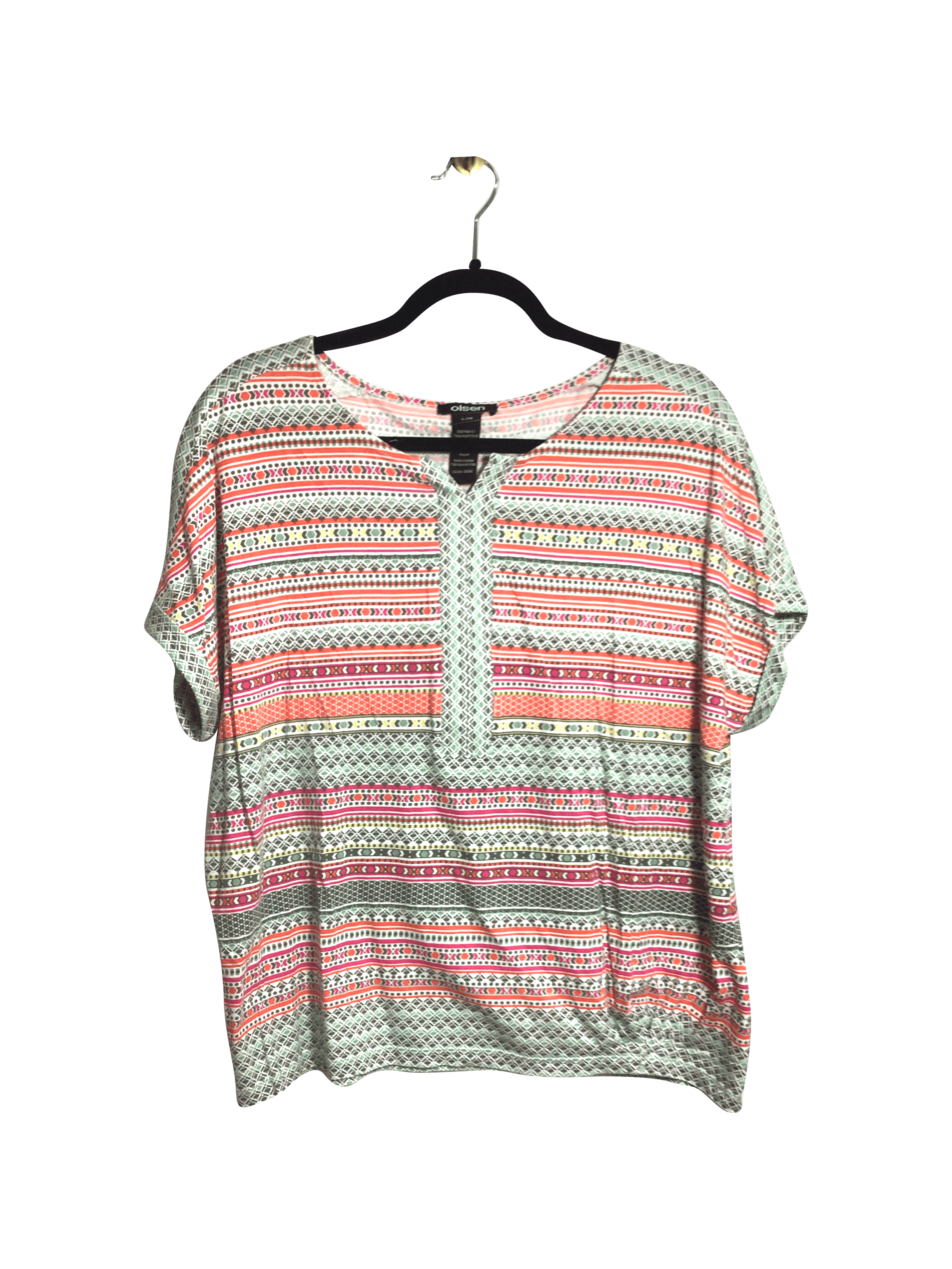 OLSEN Women's Elegant White Regular-Fit Blouses - Size L
