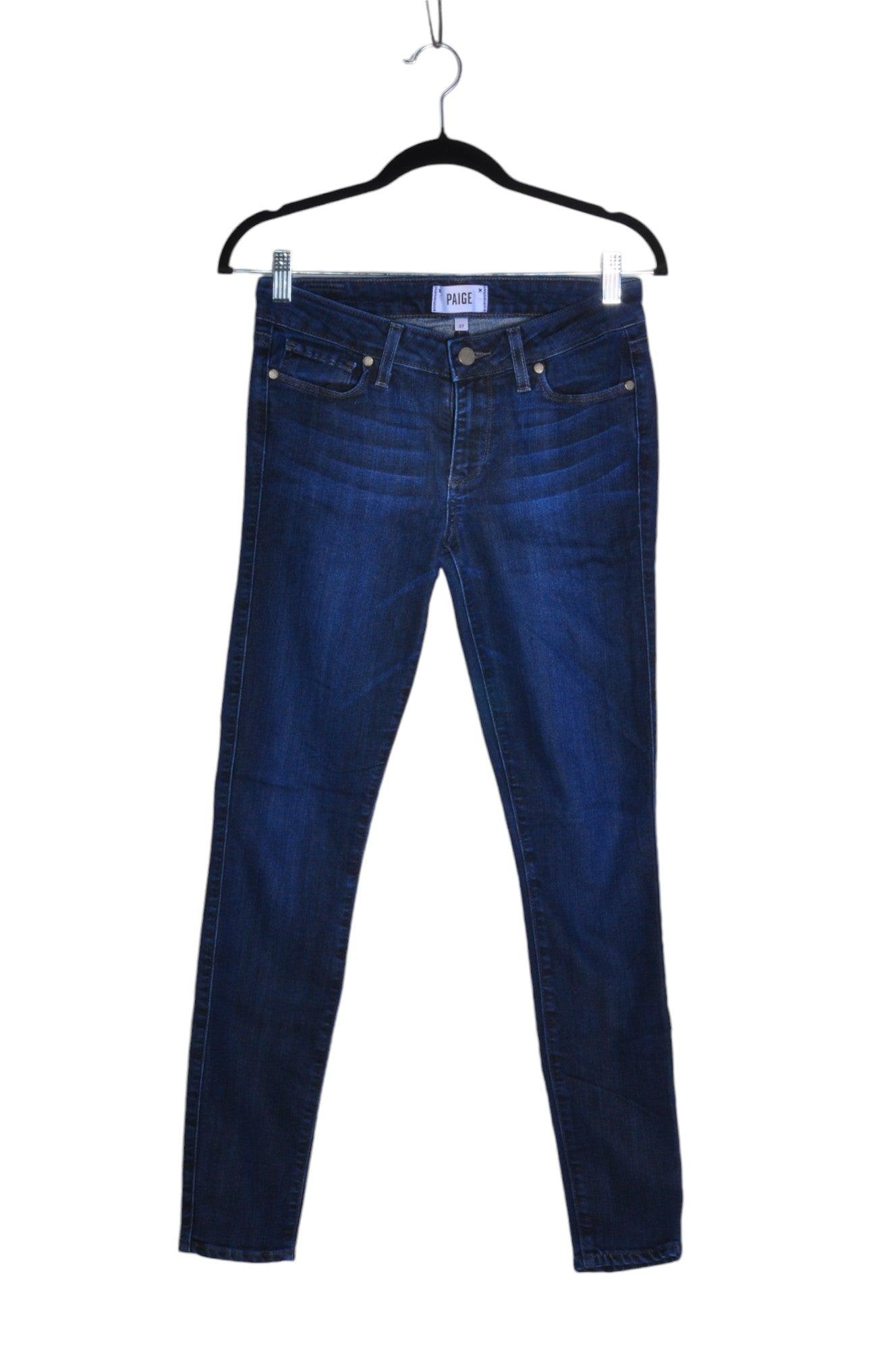 PAIGE Women's Blue Regular-Fit Straight-Legged Second-Hand Jeans Size 27