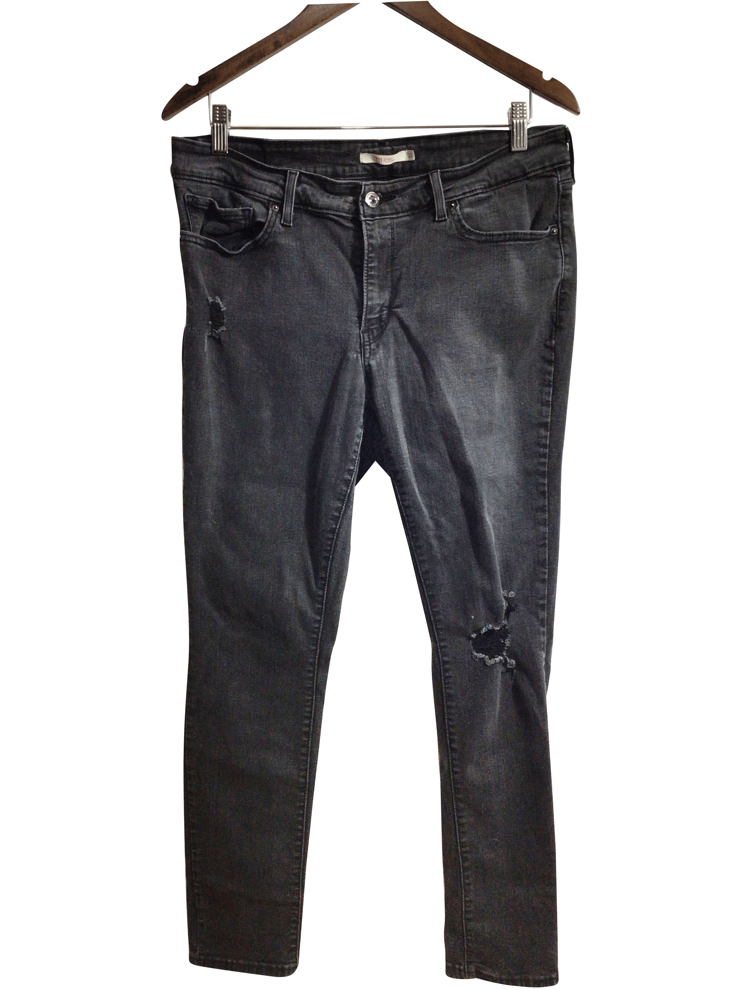 LEVI'S Stylish Women's Black Regular Fit Straight-Legged Jeans - Size 33