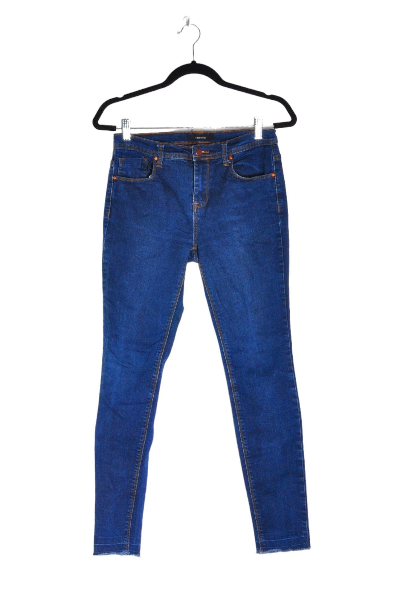 FOREVER 21 Stylish Women's Blue Straight-Legged Regular Fit Jeans - Size S