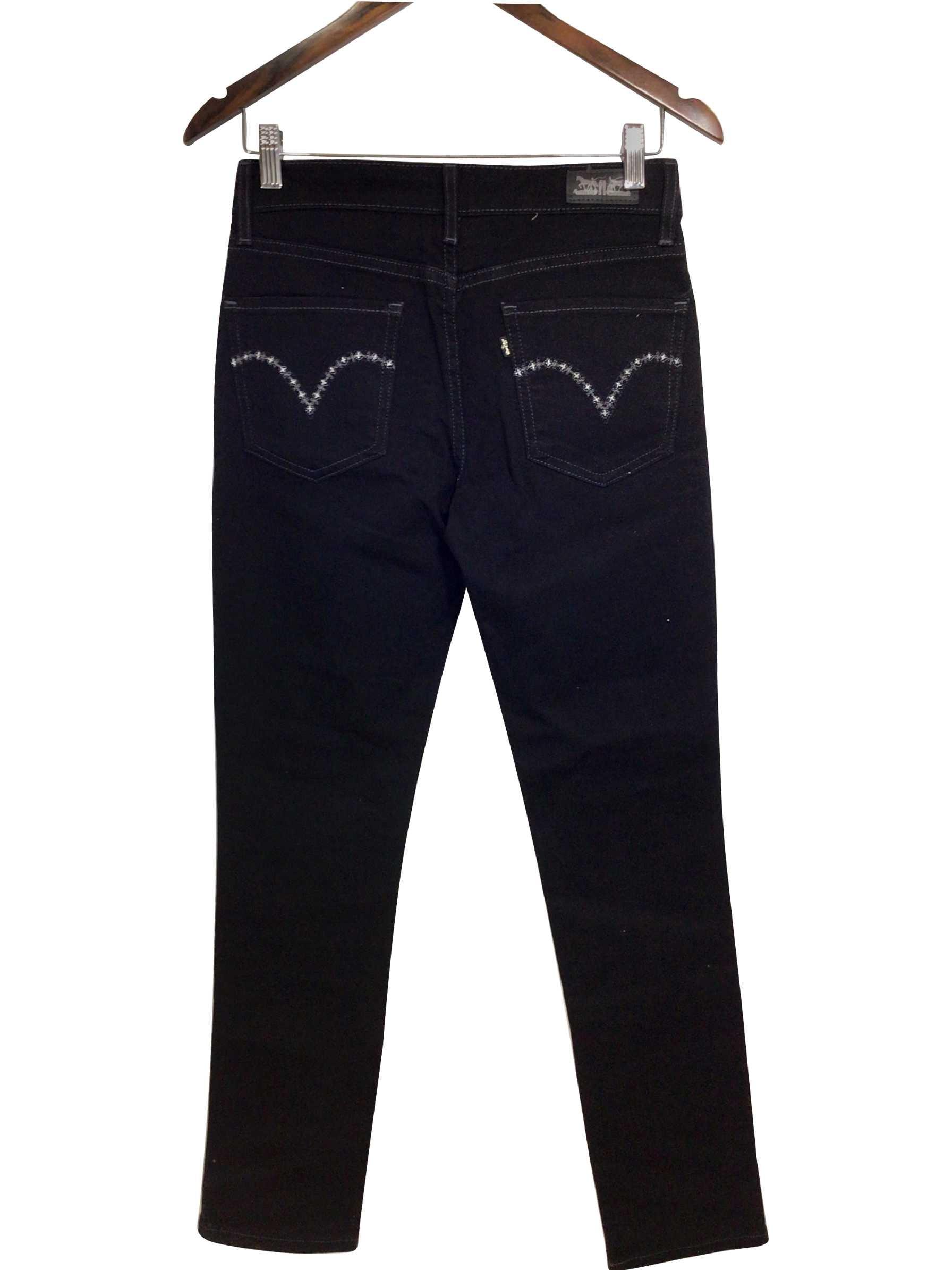 LEVI'S Black Regular Fit Straight-legged Second Hand Jeans - Size 20x32