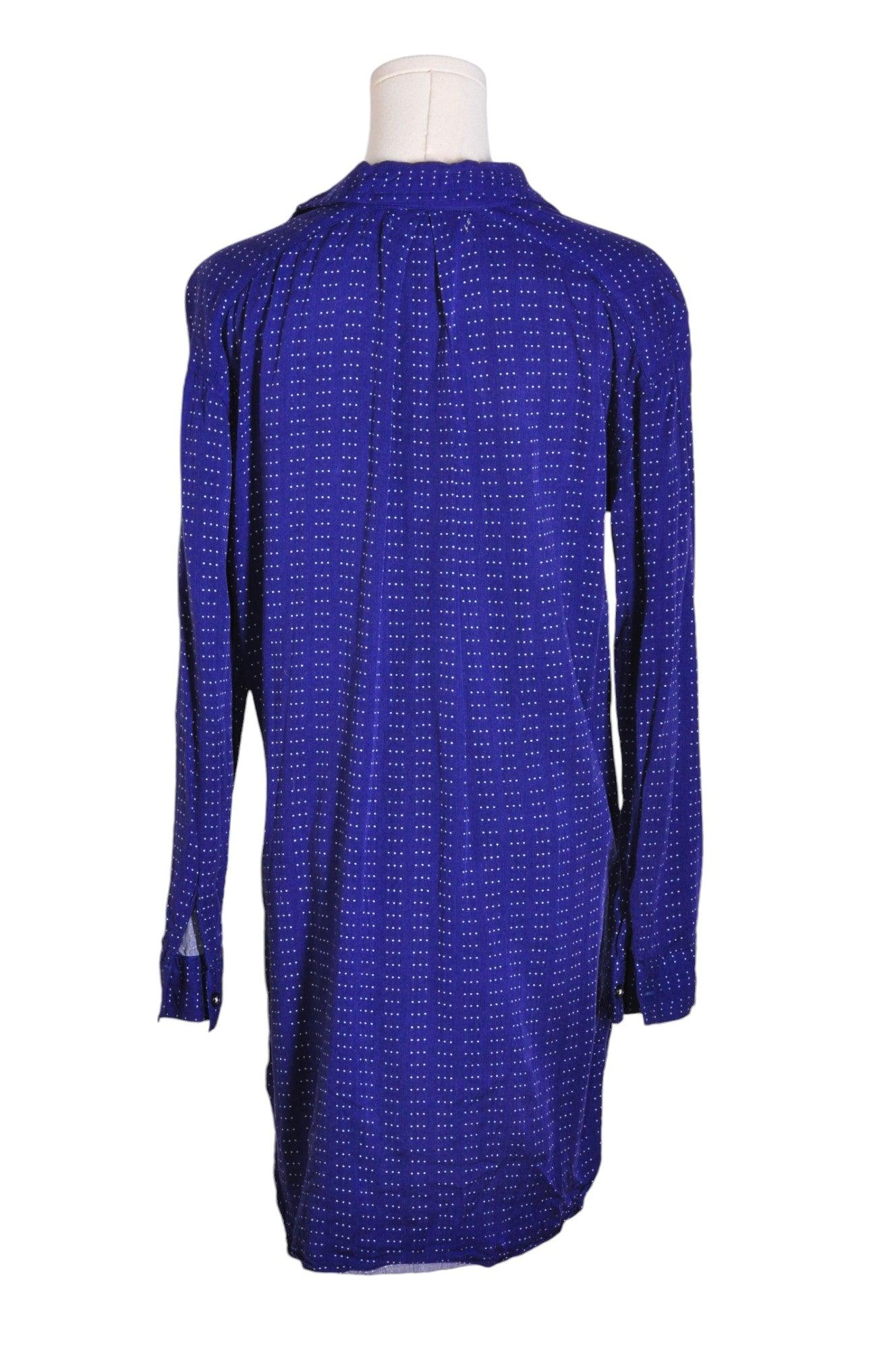 Stylish MONK & LOU Women's Blue Regular Fit Button Down Tops - Size S