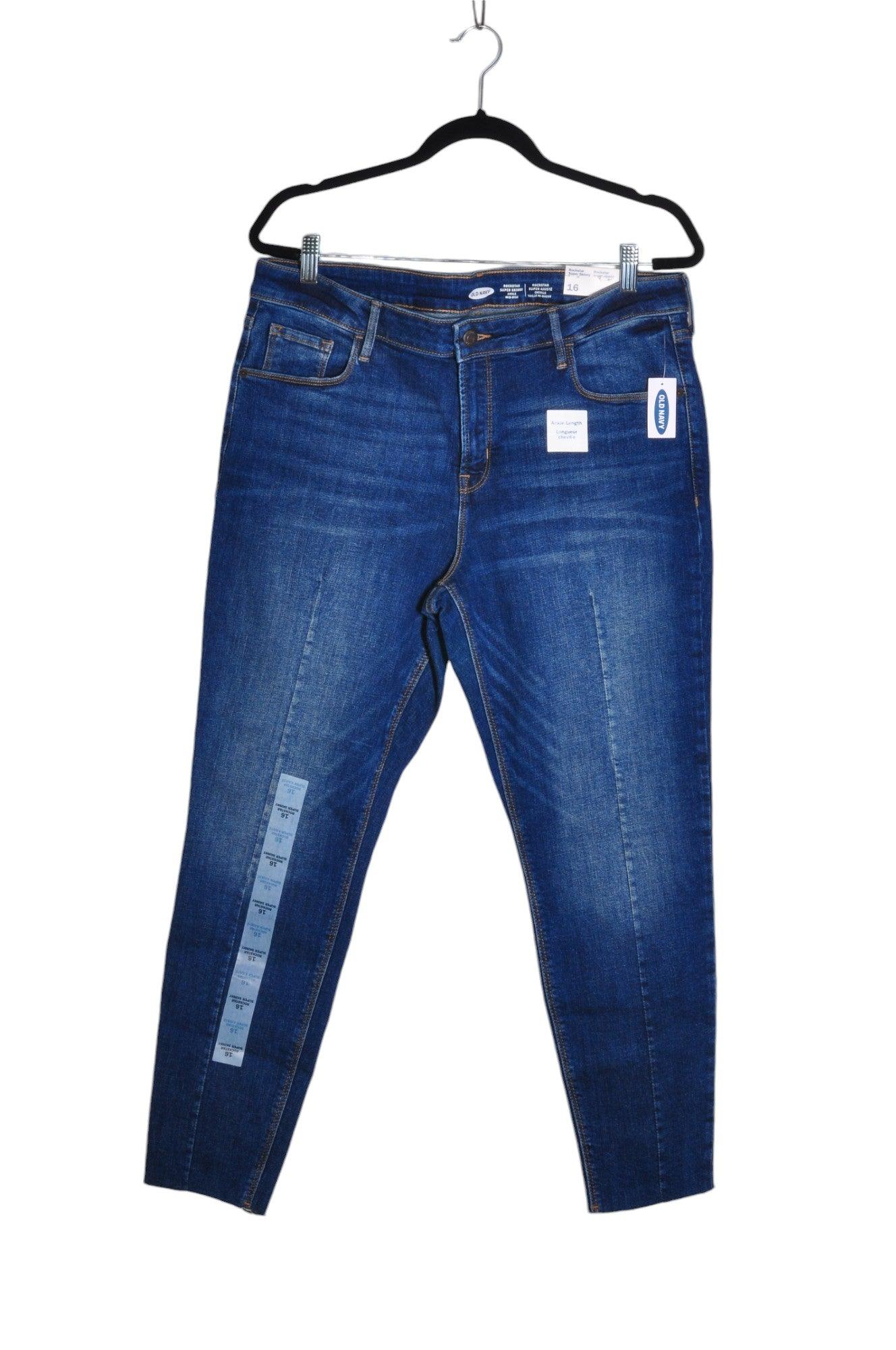 OLD NAVY Stylish Women's Blue Regular Fit Straight-Legged Jeans - Size 16