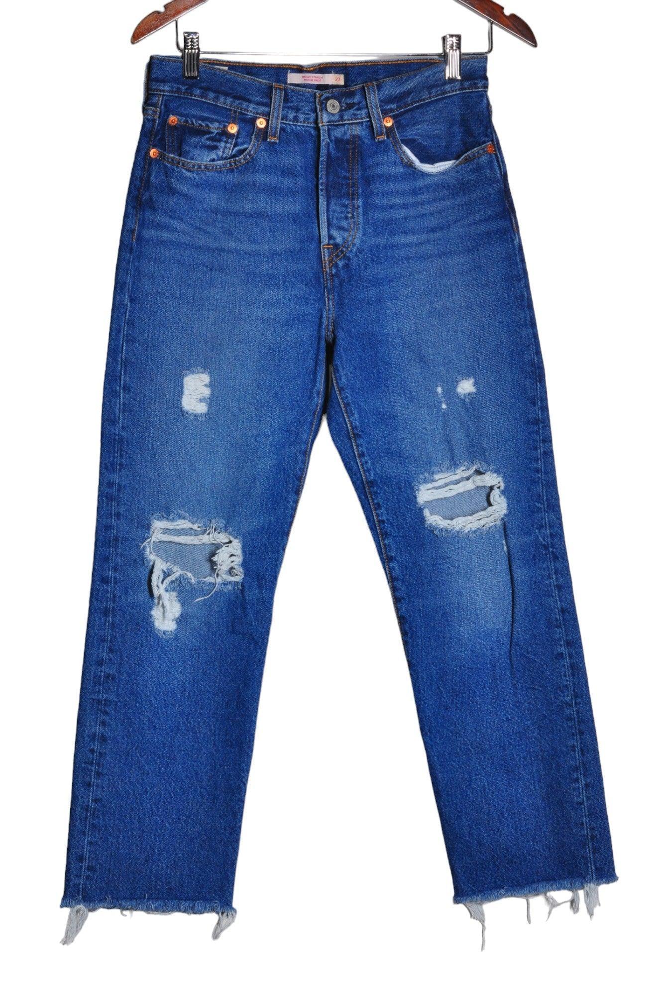 Pre - loved LEVI'S Blue Regular - fit Women's Straight - Legged Jeans Size 27
