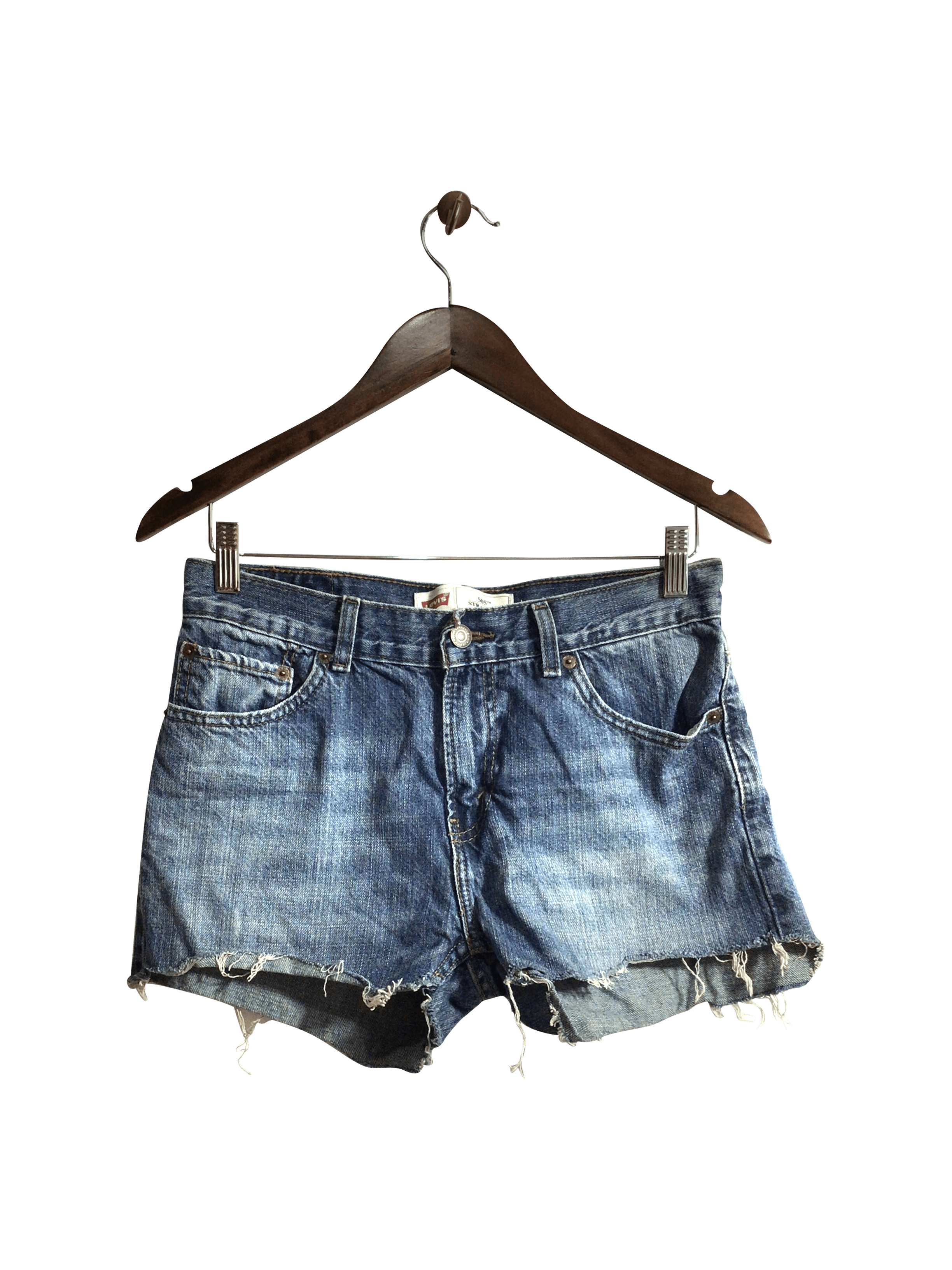 LEVI'S Second Hand Blue Regular Fit Women Denim Shorts - Size 29x29