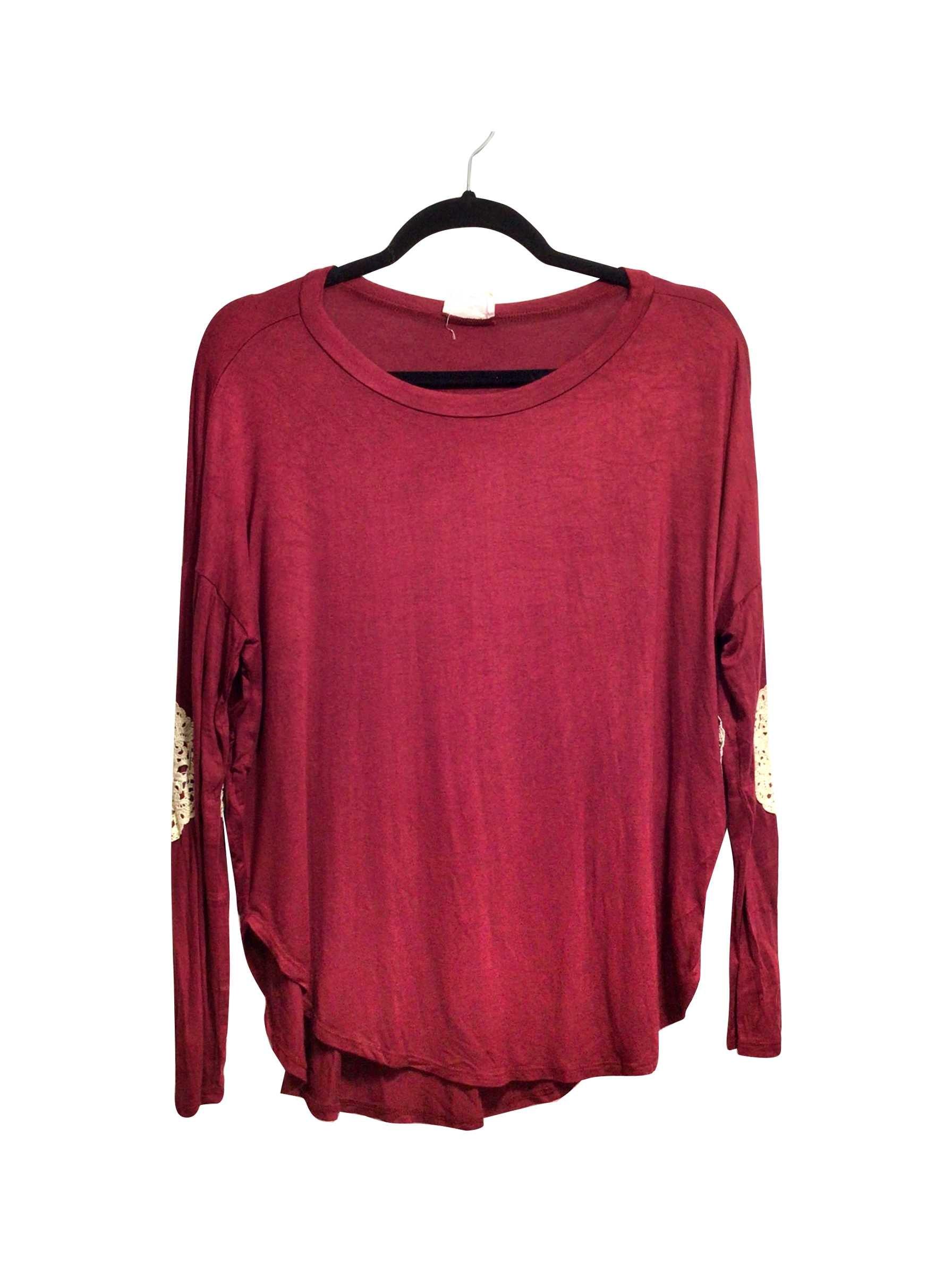 Stunning Red FANTASTIC FAWN Regular Fit Long-Sleeved Crew Neck T-Shirt - Size S