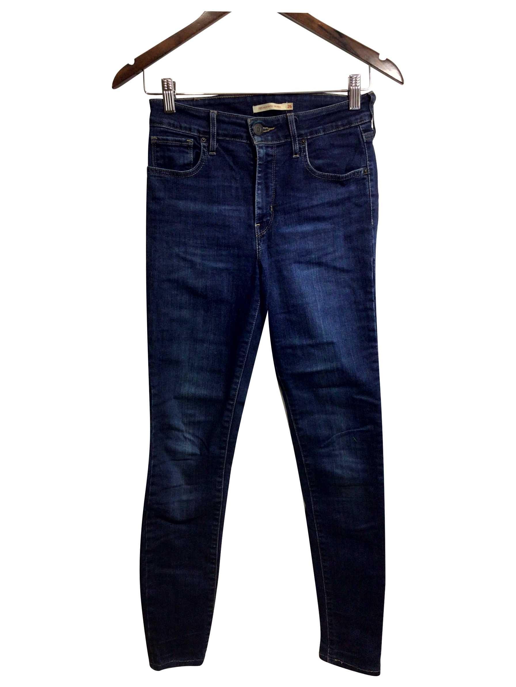 LEVI'S Blue Regular Fit Ankle-Length Straight-Legged Second-Hand Jeans - Size 26
