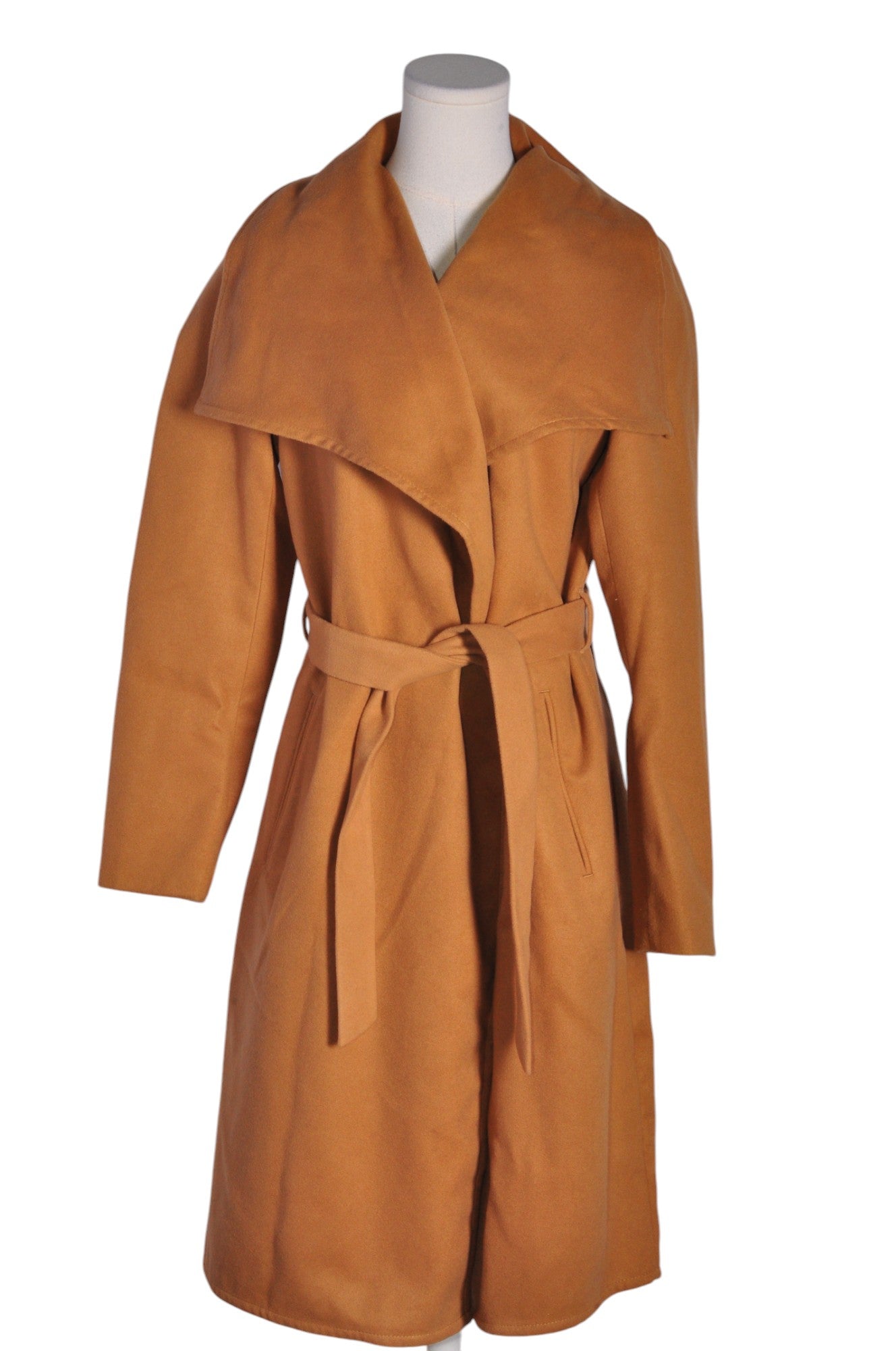 ONLY Women's Brown Regular-Fit Ankle-Length Coat - Size M