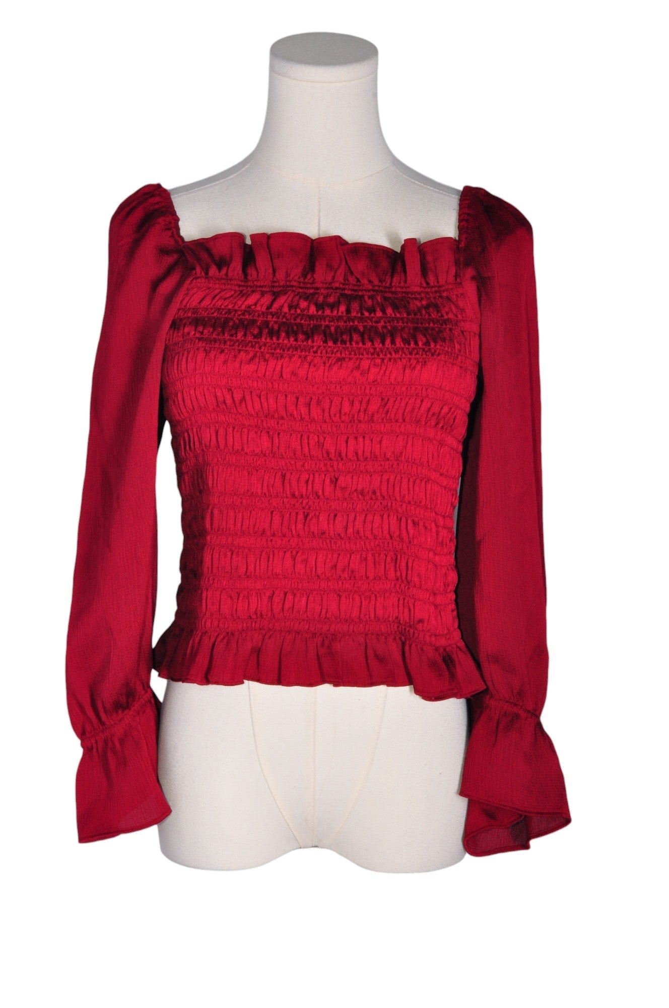 Stylish LILY MORGAN Women's Regular Fit Red Blouse - Size L