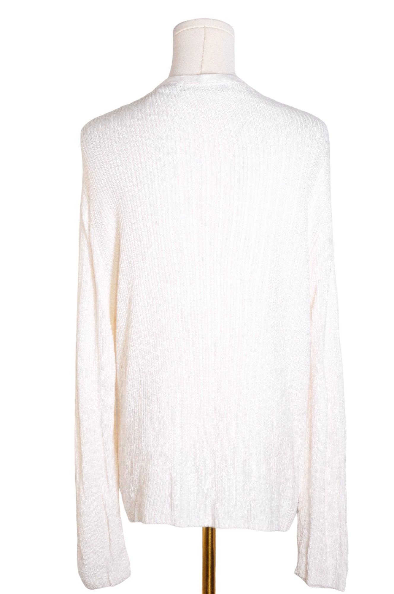 LIZ CLAIBORNE Stylish Women's White Regular Fit Cardigan - Size M