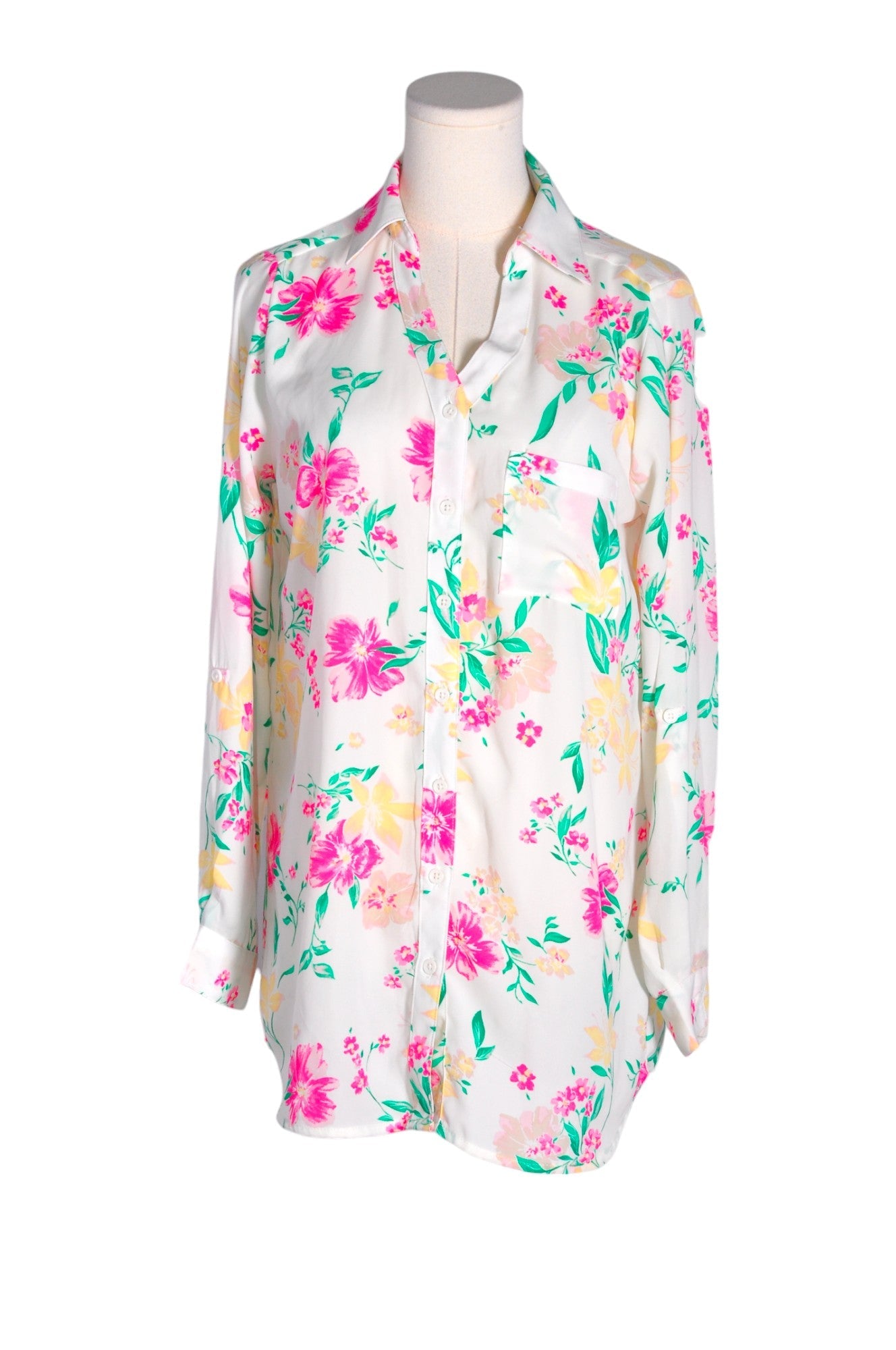 LILY MORGAN Women's Classic White Regular Fit Button - Down Top - Size S