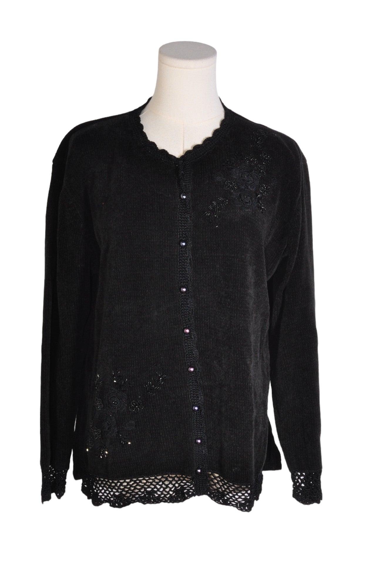 D & D COLLECTION Stylish Second - Hand Women's Black Regular - Fit Blouses - Size M