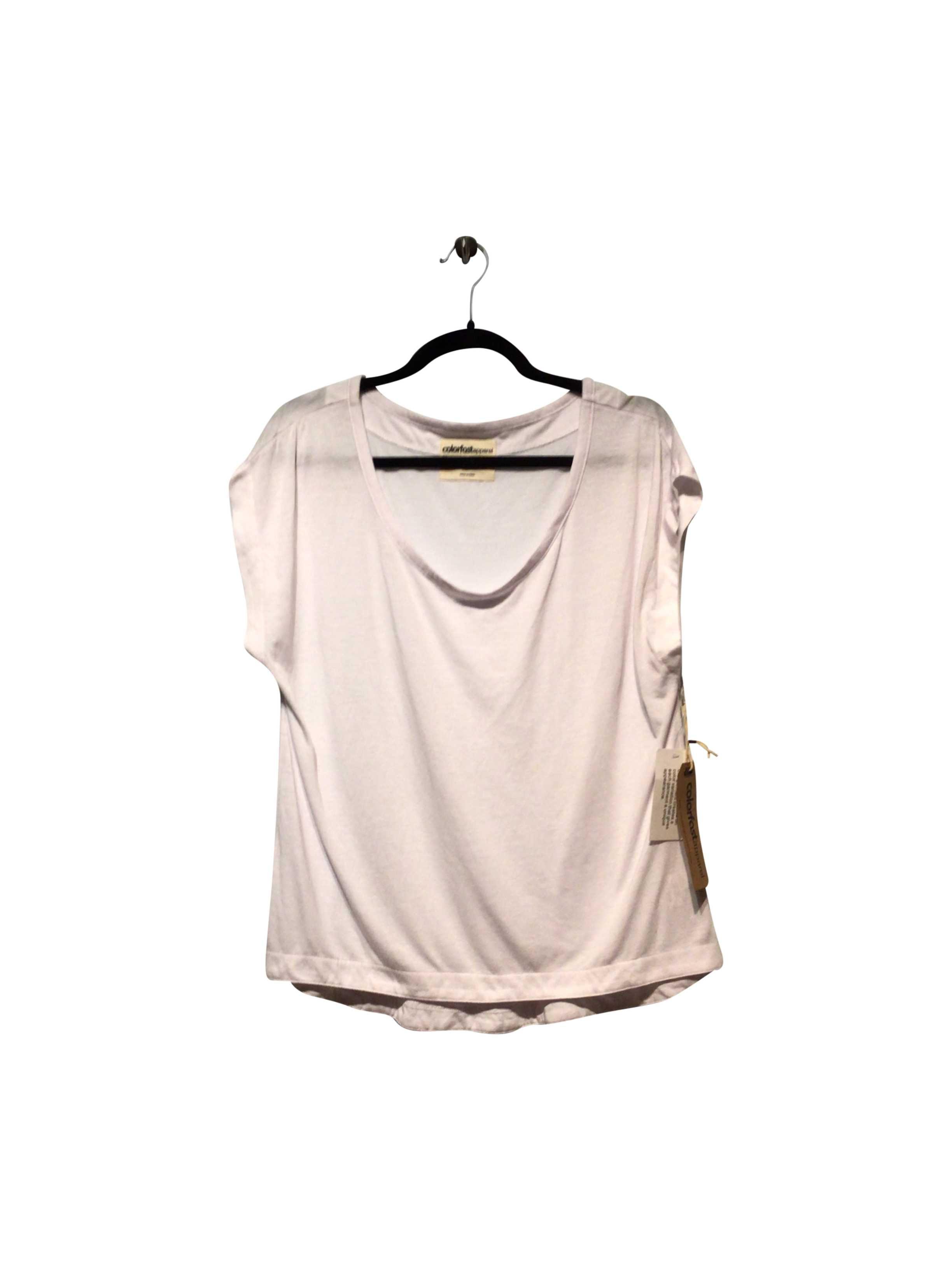 COLORFAST APPAREL Premium White Regular Fit Short-Sleeve Scoop Neck Solid Color T-shirt - XS