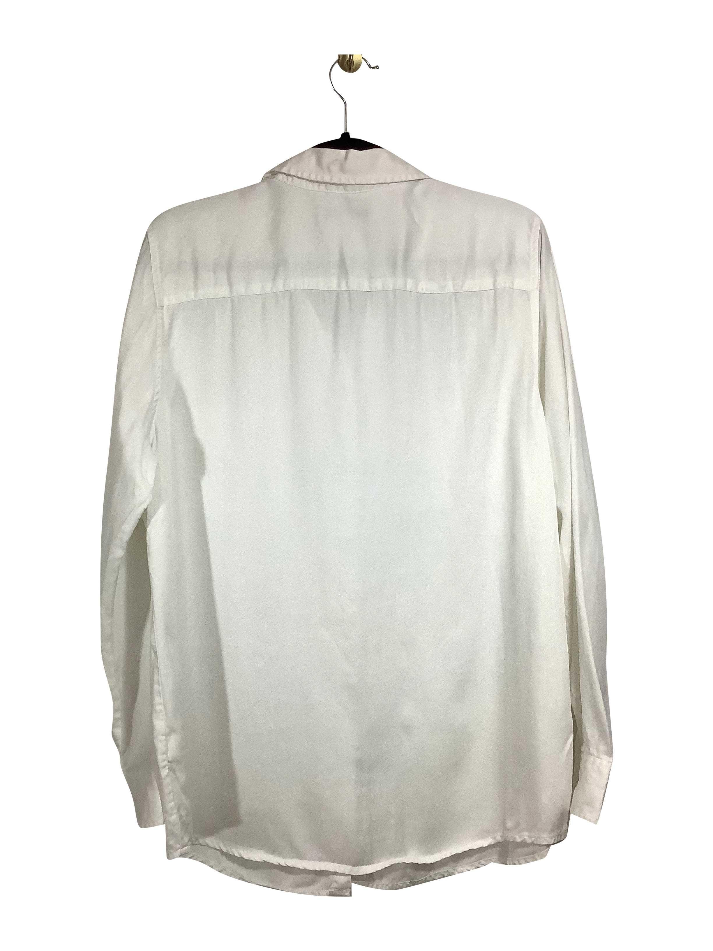 Stylish FOXCROFT Regular Fit White Button-down Top - Size 14
