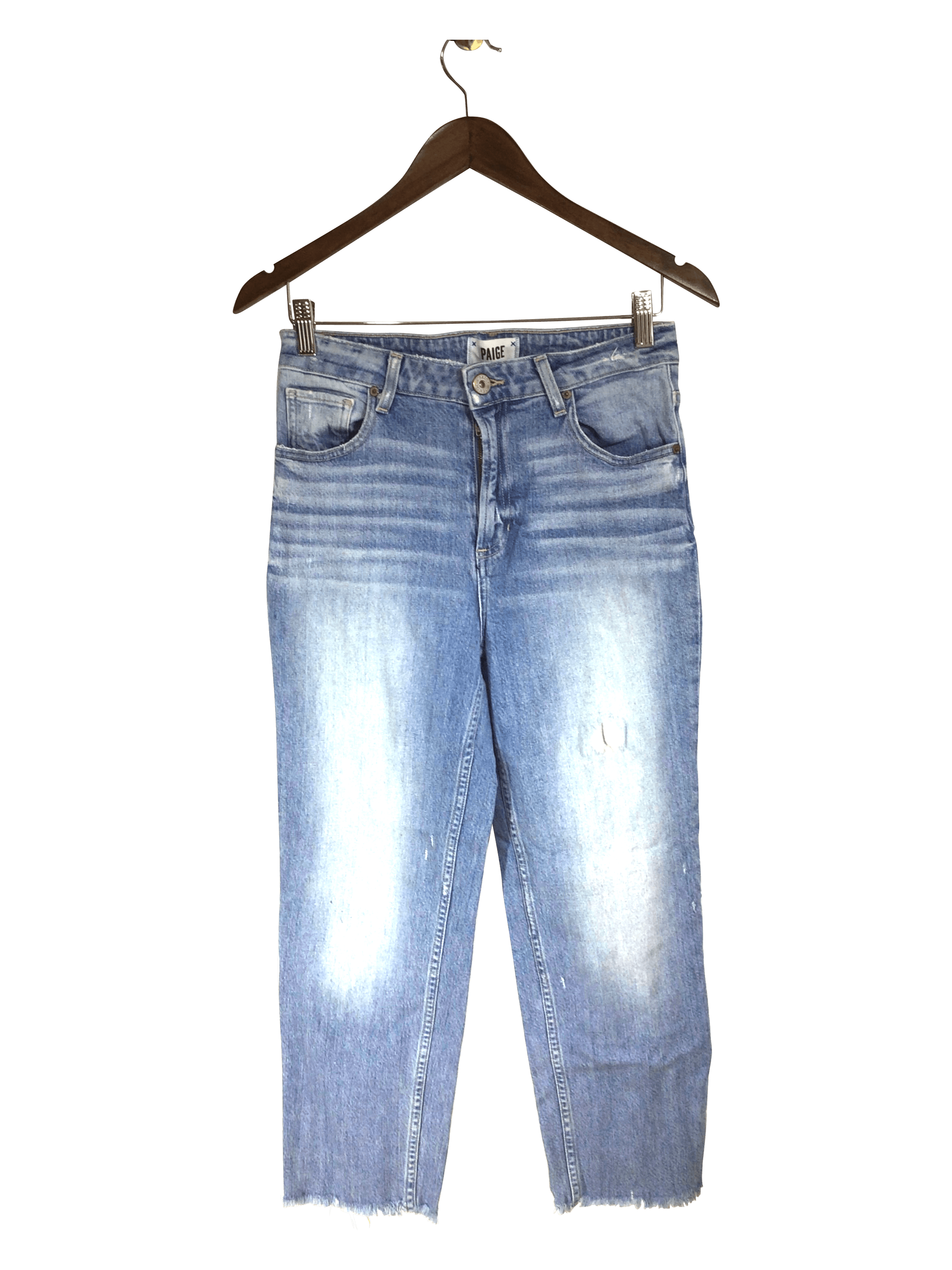 PAIGE Second-Hand Women's Blue Regular-Fit Straight-Legged Jeans Size 28